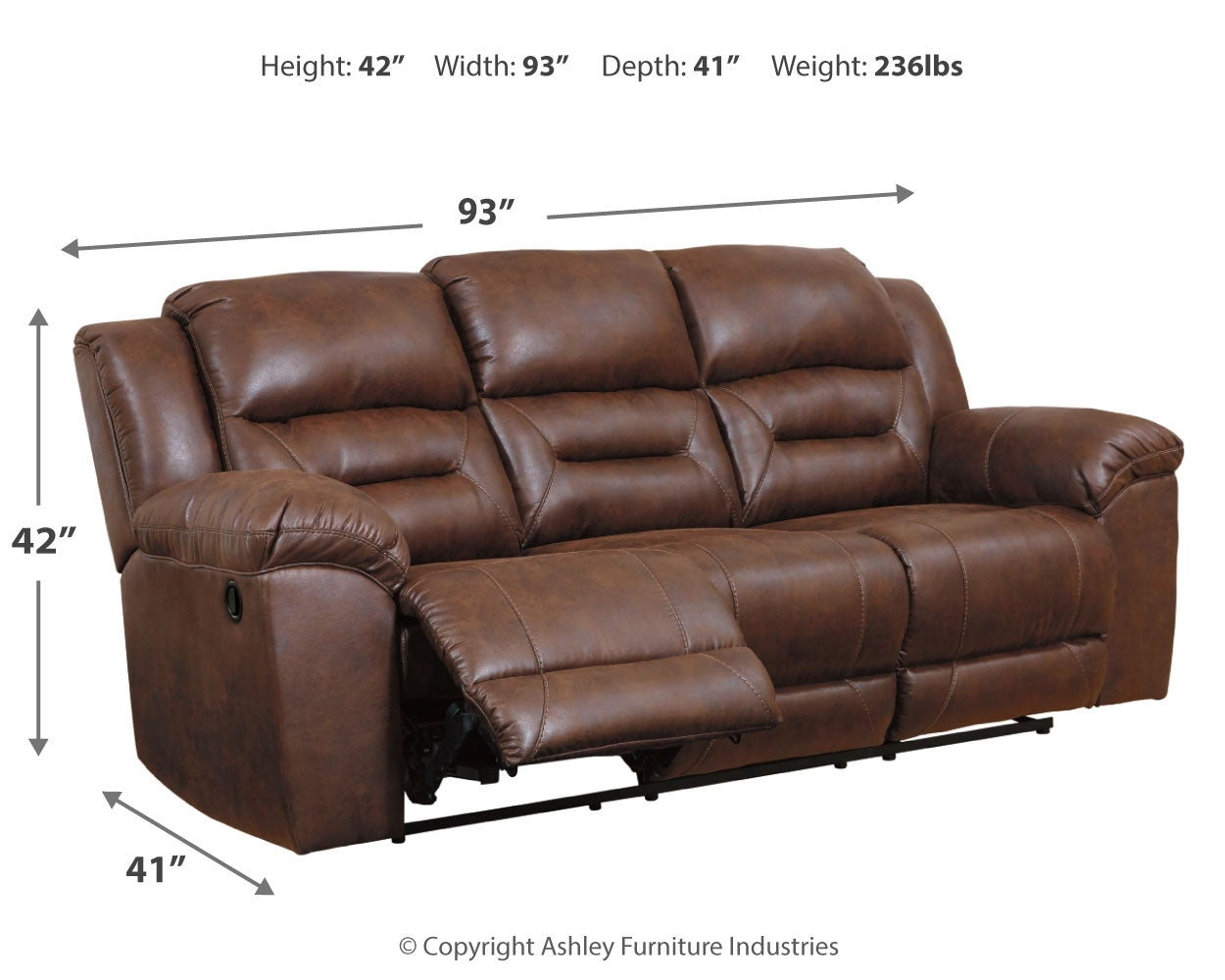 Stoneland Chocolate Reclining Sofa (Online Special Price) - Ornate Home