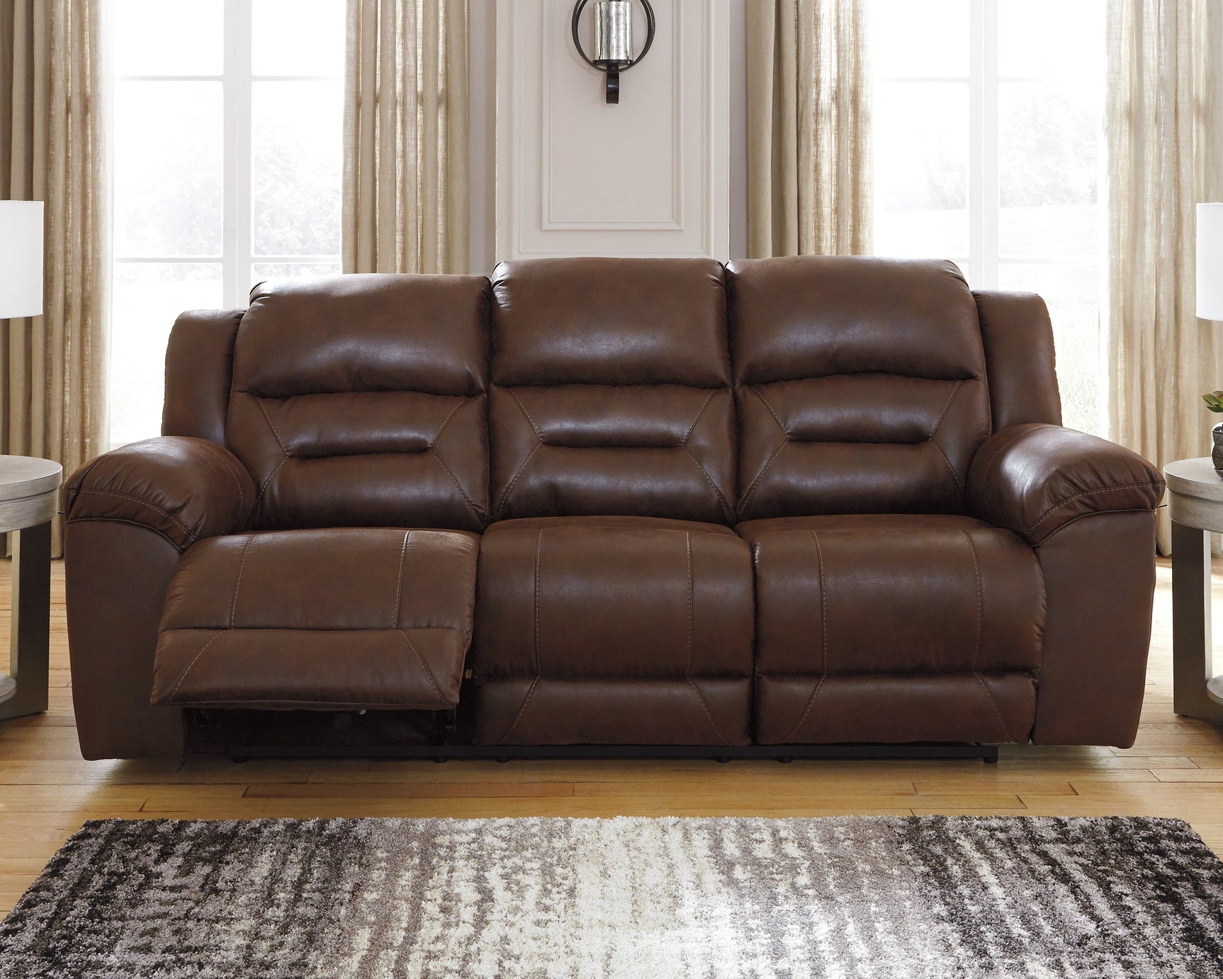 Stoneland Chocolate Reclining Sofa - Ornate Home