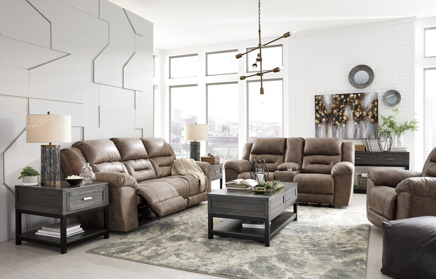 Stoneland Fossil Power Reclining Sofa, Loveseat and Recliner - Ornate Home