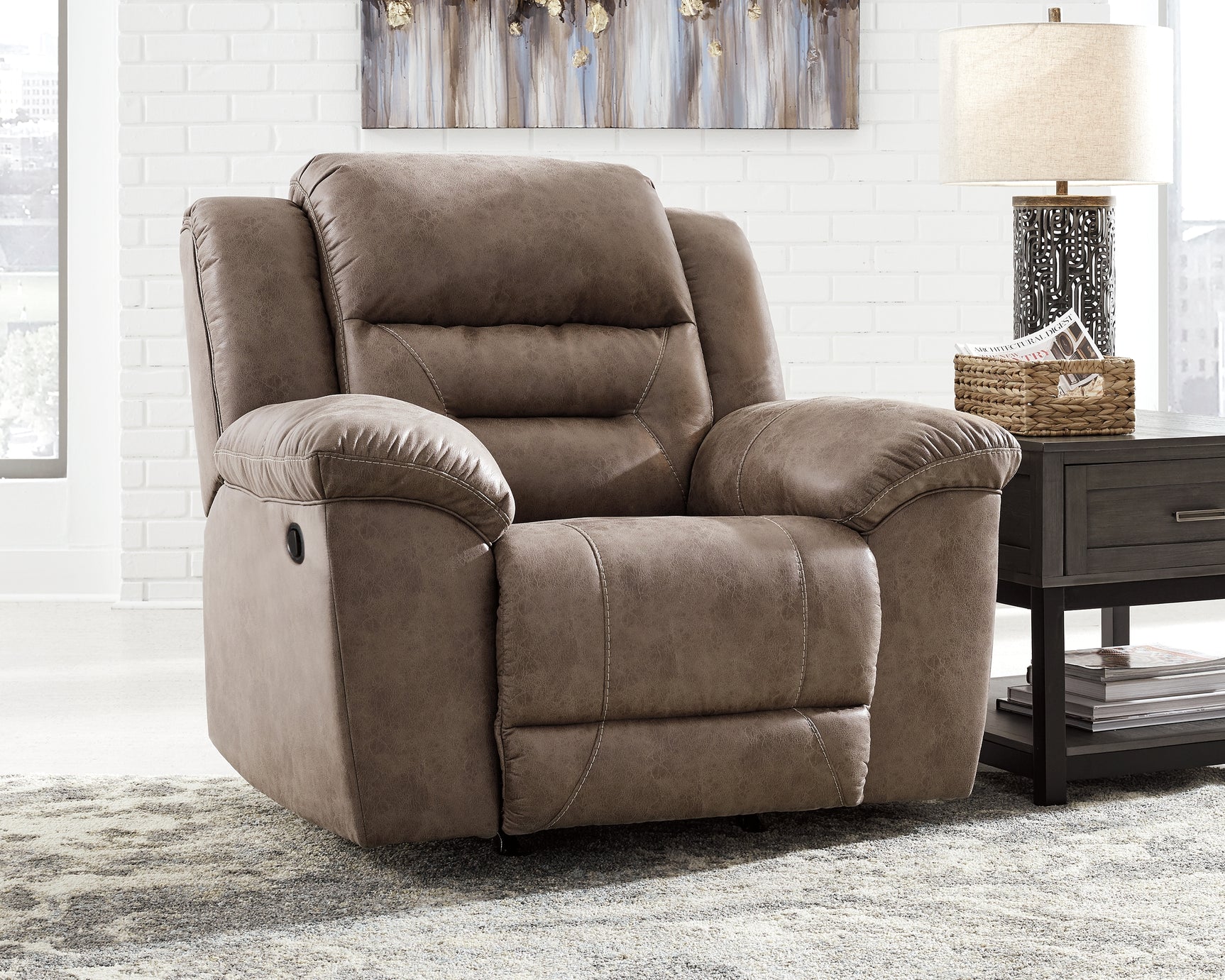 Stoneland Fossil Power Reclining Sofa and Manual Recliner (Online Special Price) - Ornate Home