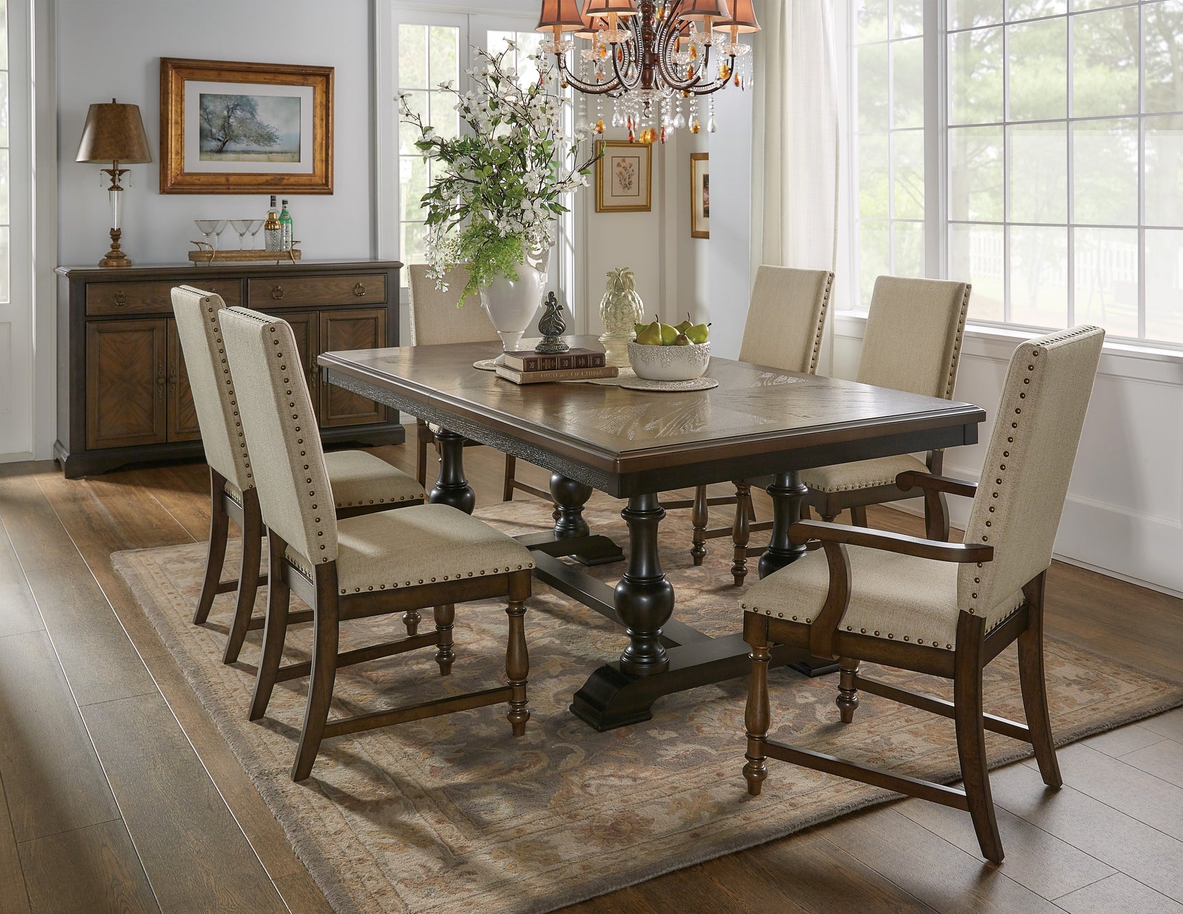 Stonington Brown And Charcoal Dining Table - Ornate Home