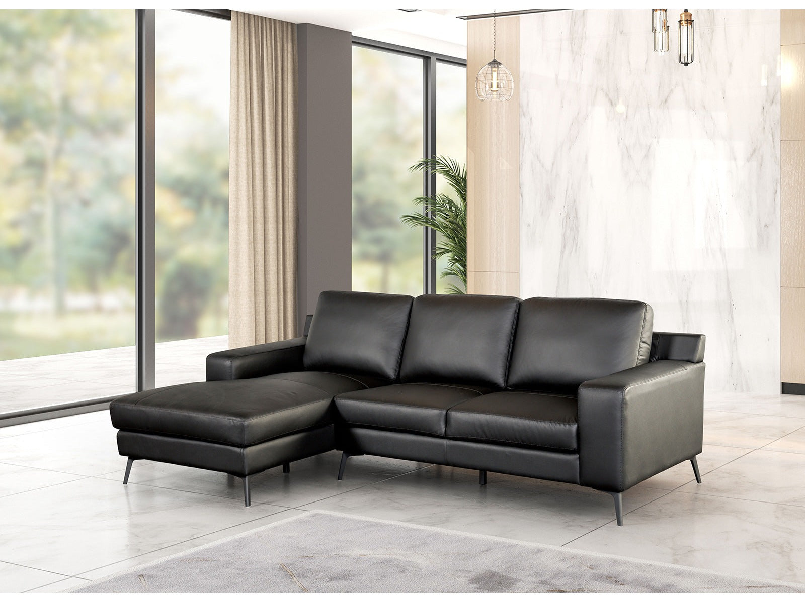 Stordal Black Left-Chaise Sectional - Ornate Home