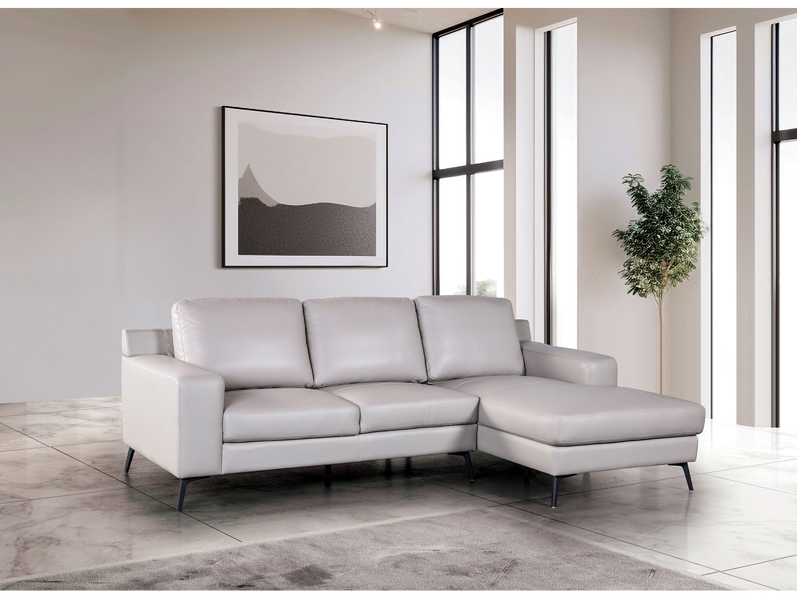 Stordal Light Gray Right-Chaise Sectional - Ornate Home
