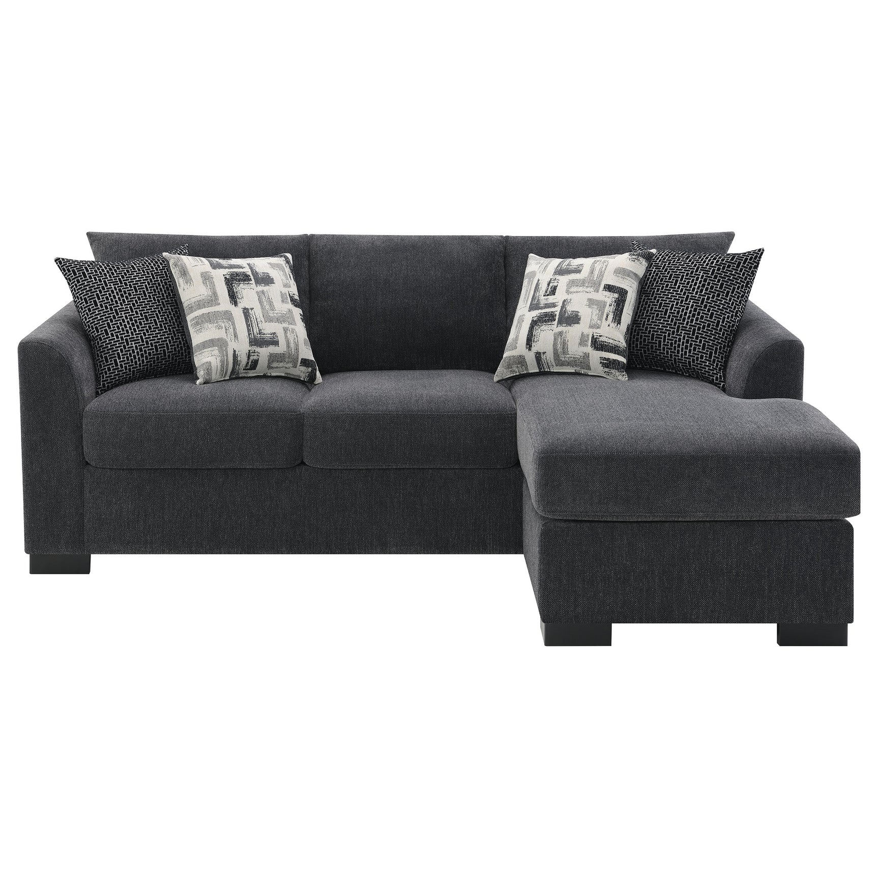 Storey Dark Grey Sleeper Sectional Chaise Sofa - Ornate Home