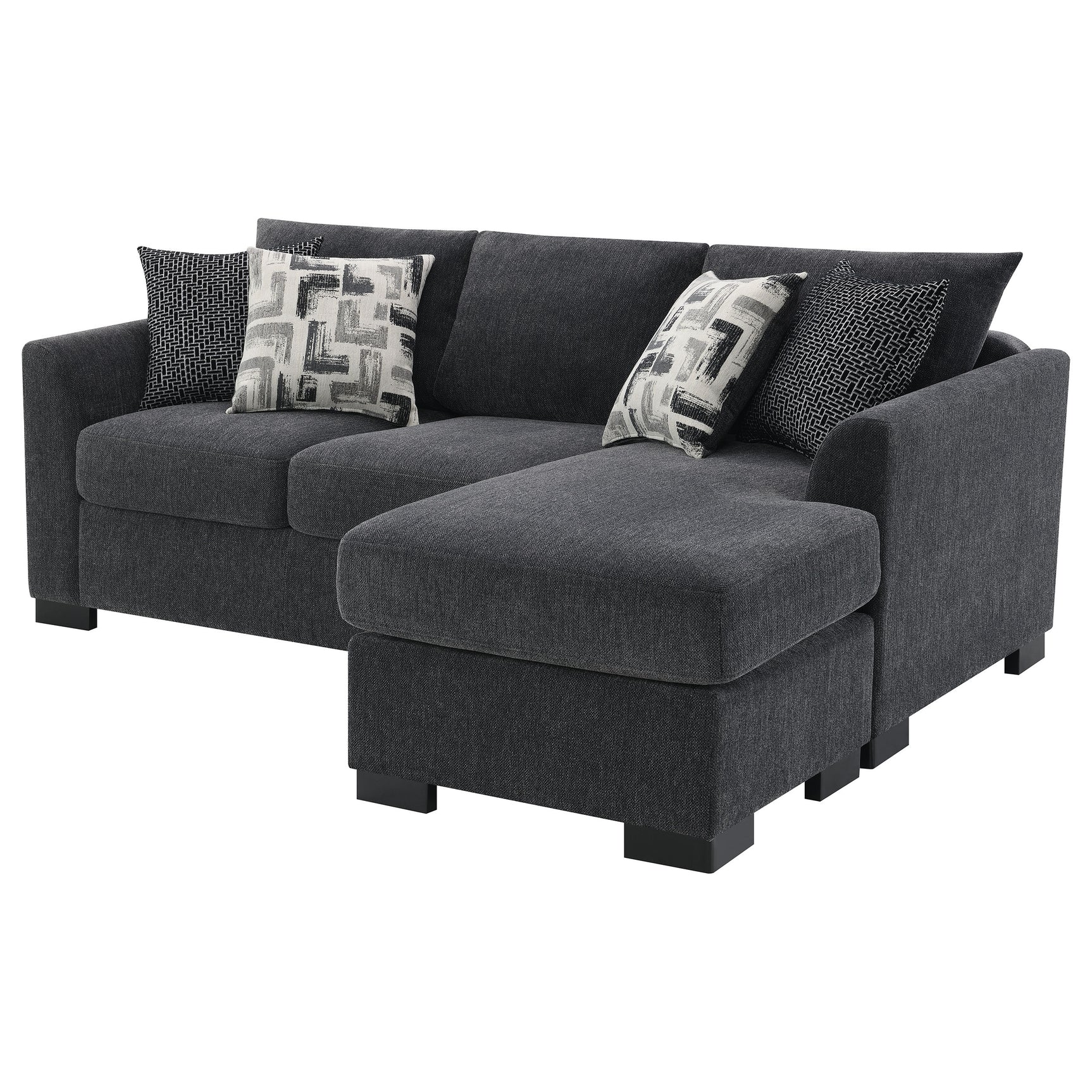 Storey Dark Grey Sleeper Sectional Chaise Sofa - Ornate Home