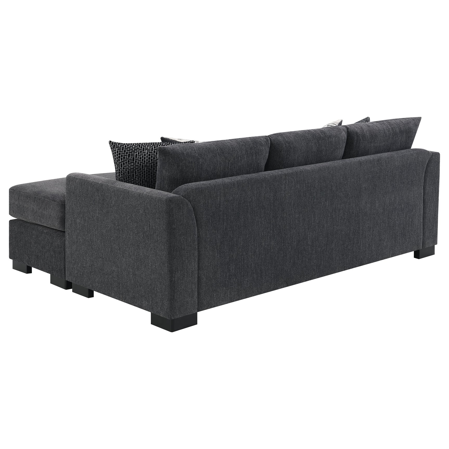Storey Dark Grey Sleeper Sectional Chaise Sofa - Ornate Home
