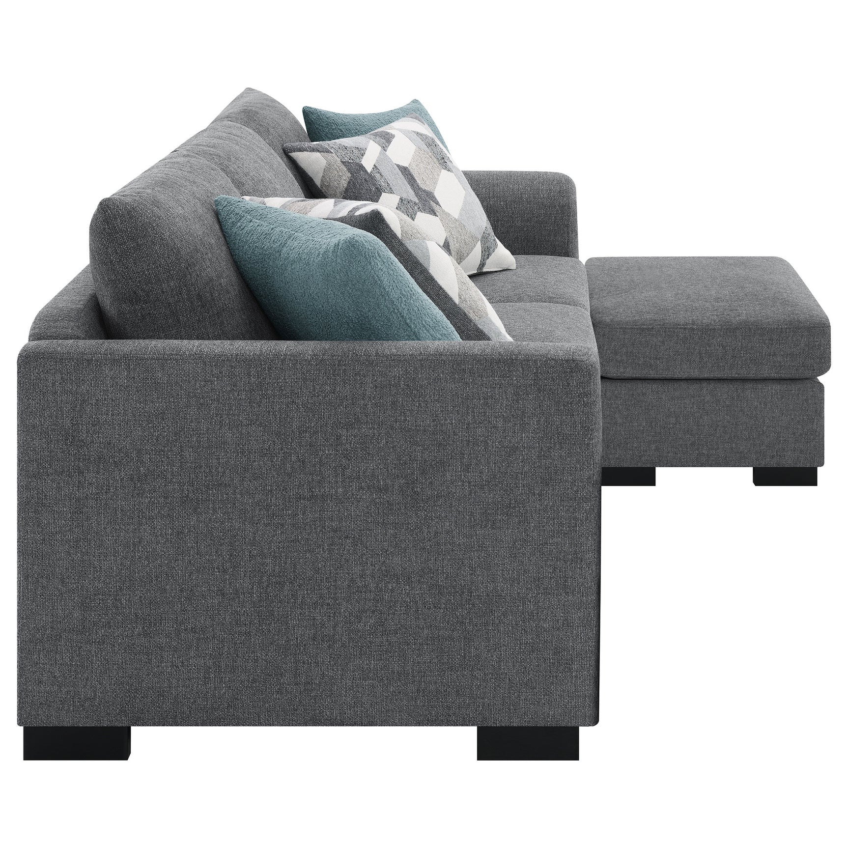 Storey Grey Sleeper Sectional Chaise Sofa - Ornate Home
