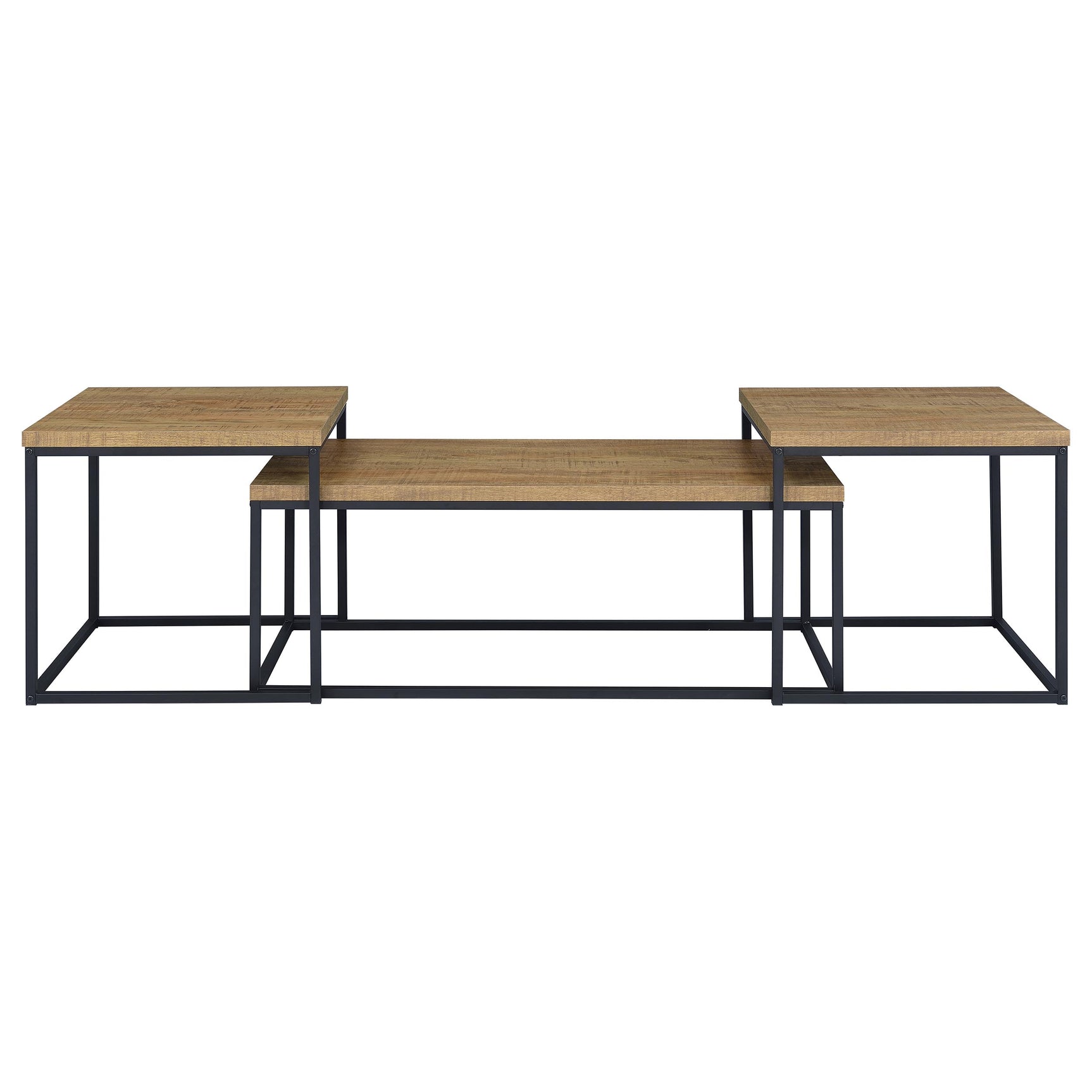 Straden Mango/Black 3-piece Engineered Wood Coffee Table Set - Ornate Home