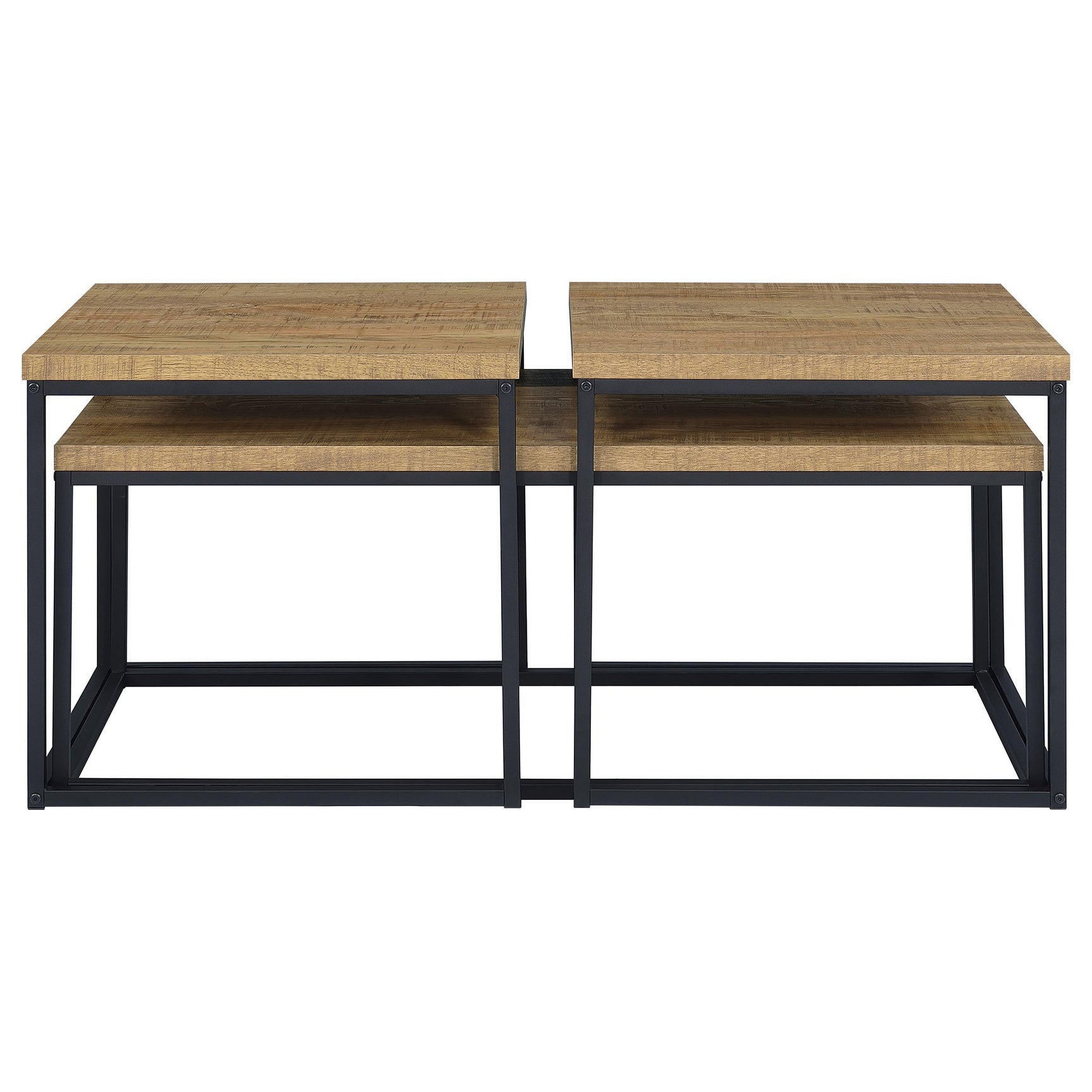 Straden Mango/Black 3-piece Engineered Wood Coffee Table Set - Ornate Home