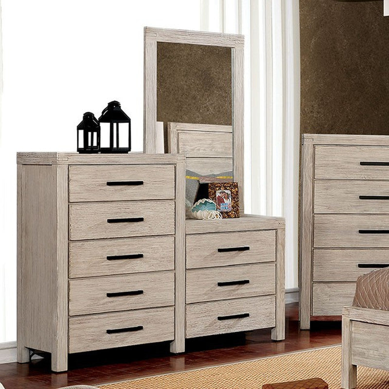 Strasburg Wire-Brushed White 8-Drawer Dresser - Ornate Home
