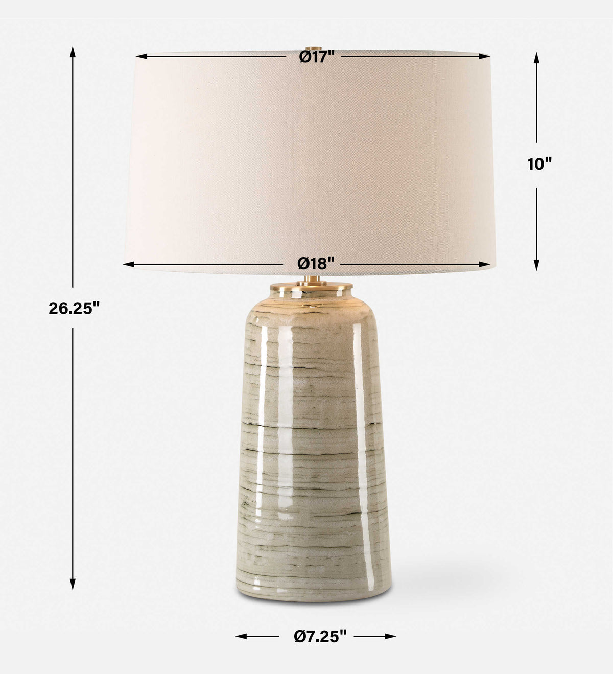Strata Tan Glaze Table Lamp - Ornate Home