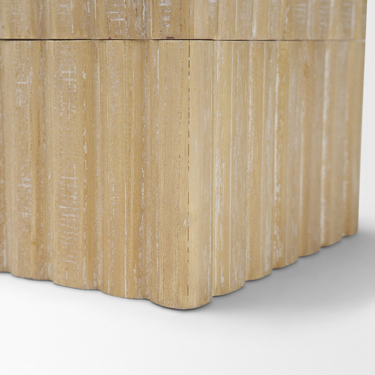 Strata Whitewash Fluted Wood Decorative Box Set - Ornate Home