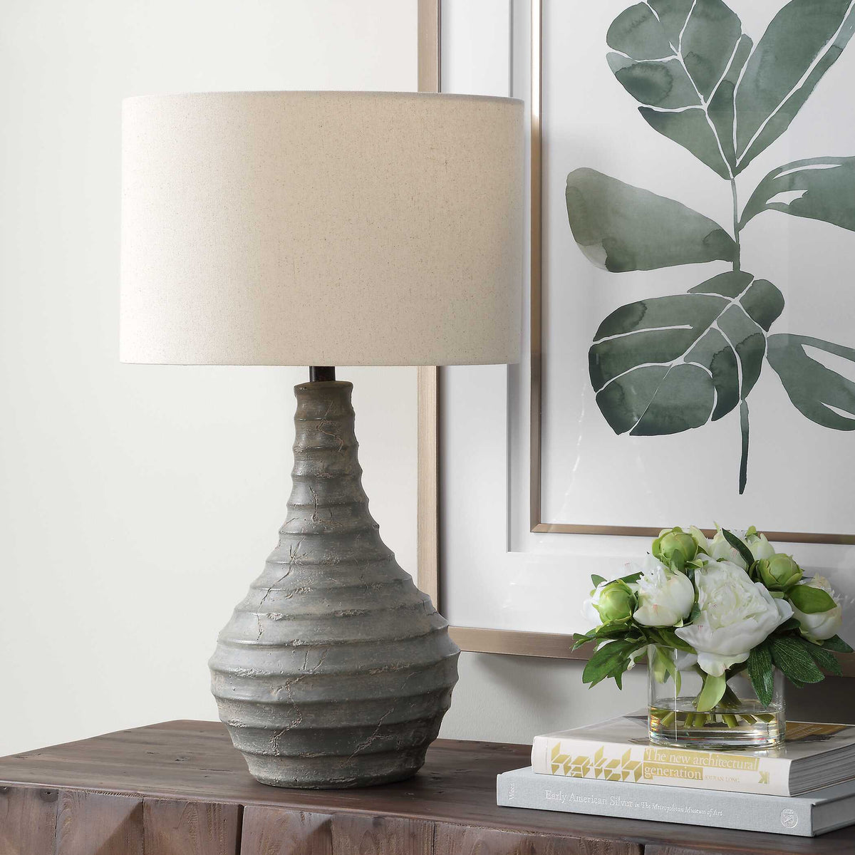 Stratum Gray Rustic Outdoor Table Lamp - Ornate Home