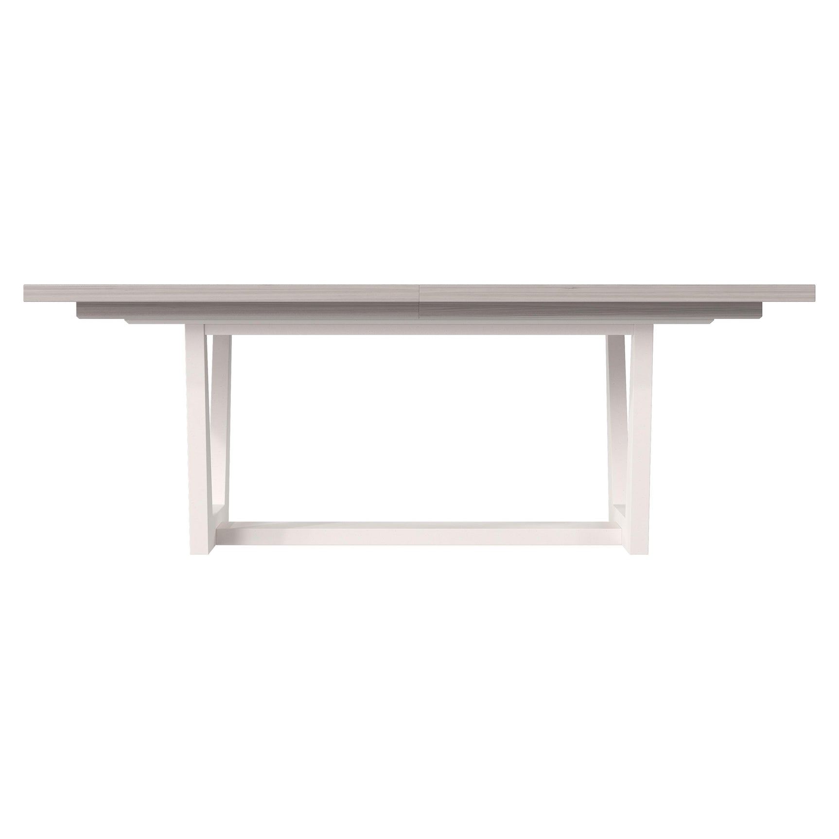 Stratum Polished Nickel/Fossil/Mist Dining Table - Ornate Home