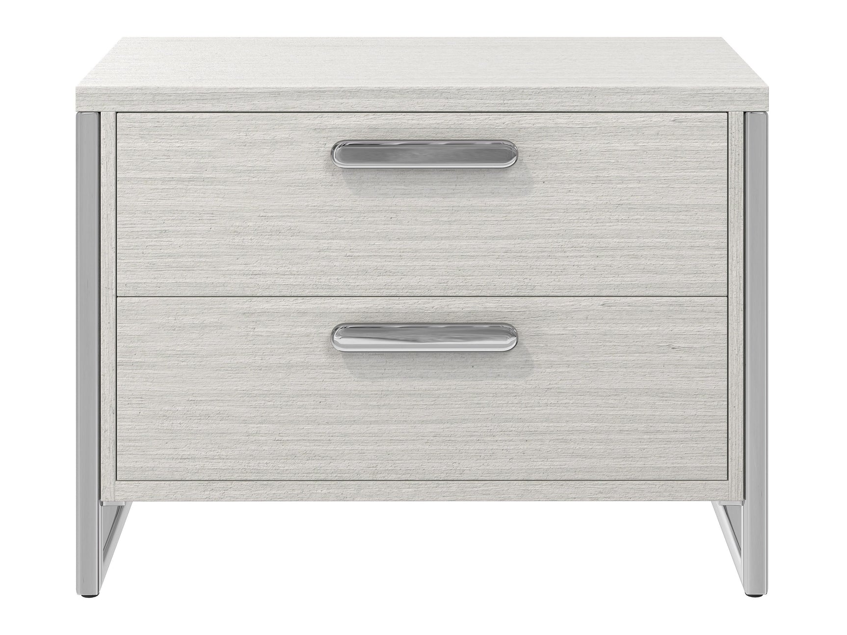 Stratum Polished Nickel/Mist Nightstand (38" W) - Ornate Home