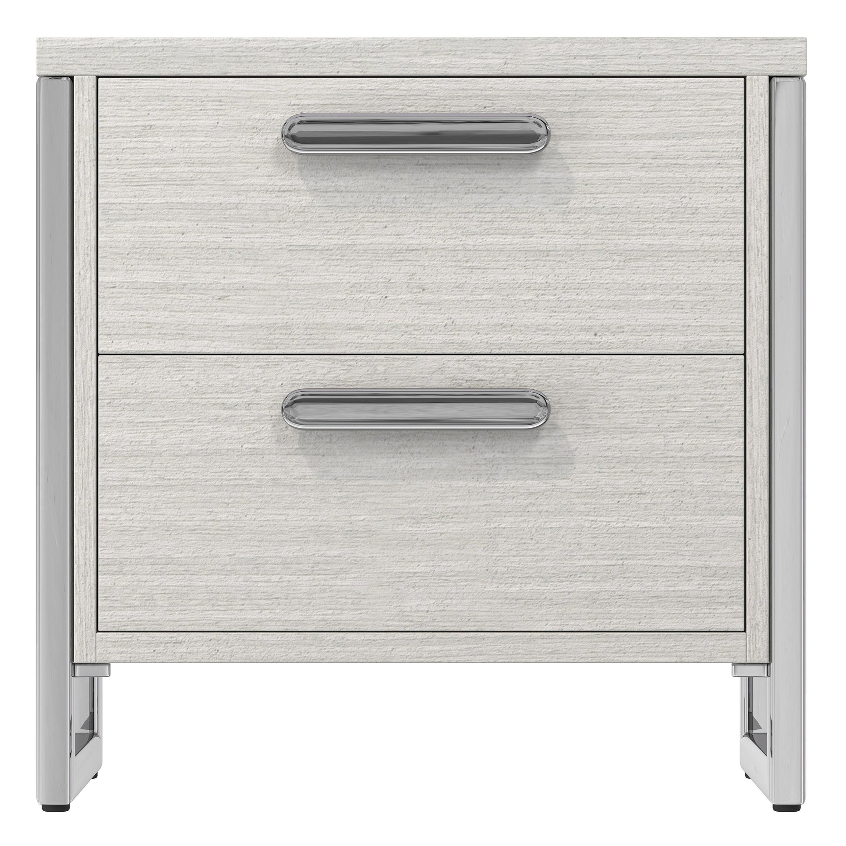 Stratum Polished Nickel/Mist Nightstand - Ornate Home