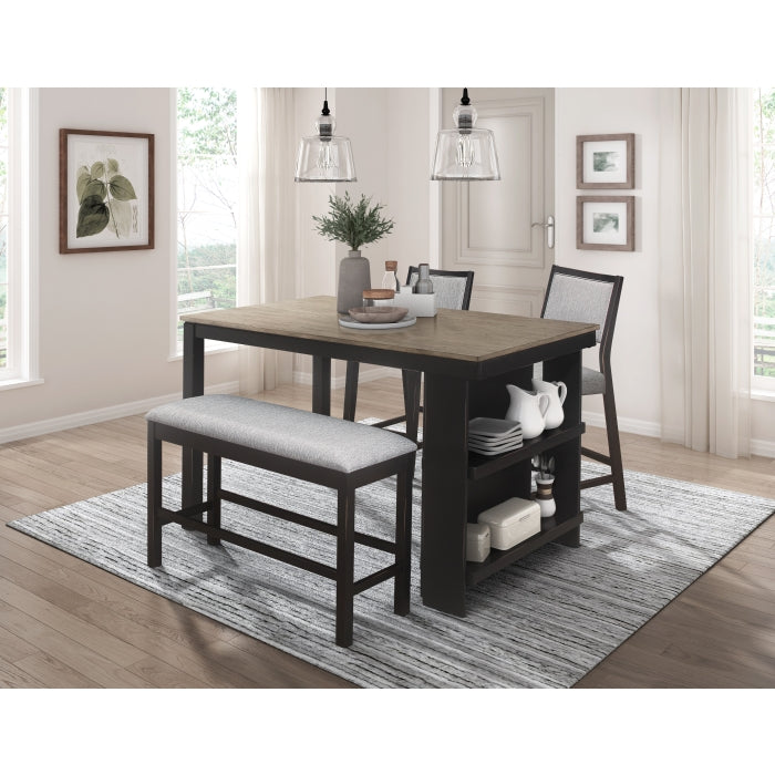 Stratus Gray/Black Counter Height Table - Ornate Home