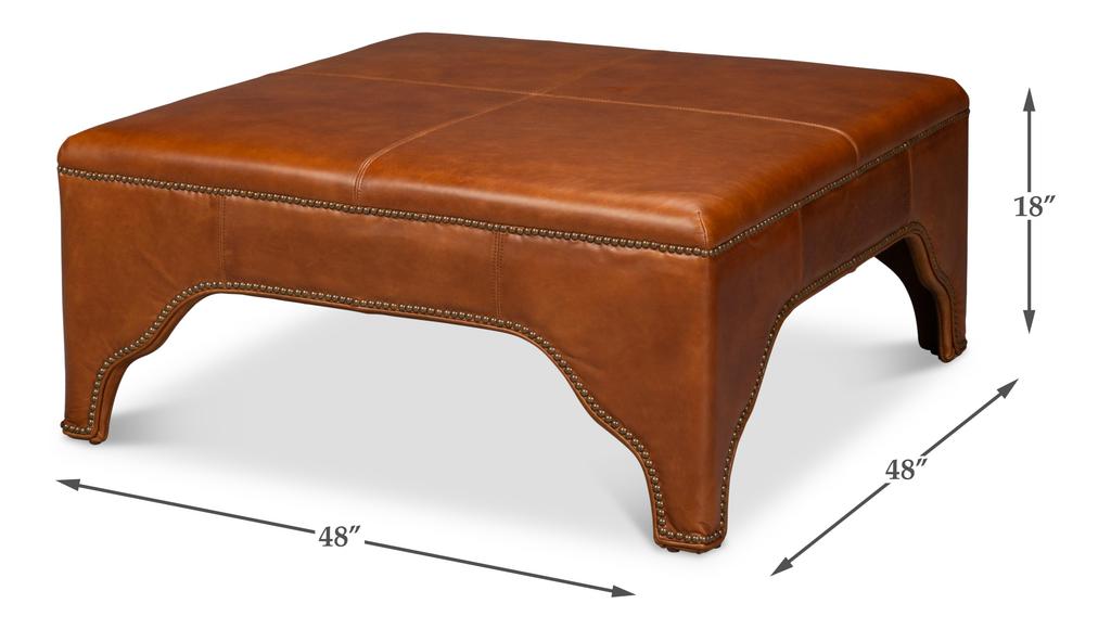Streetman Havana Brown Cocktail Ottoman - Ornate Home