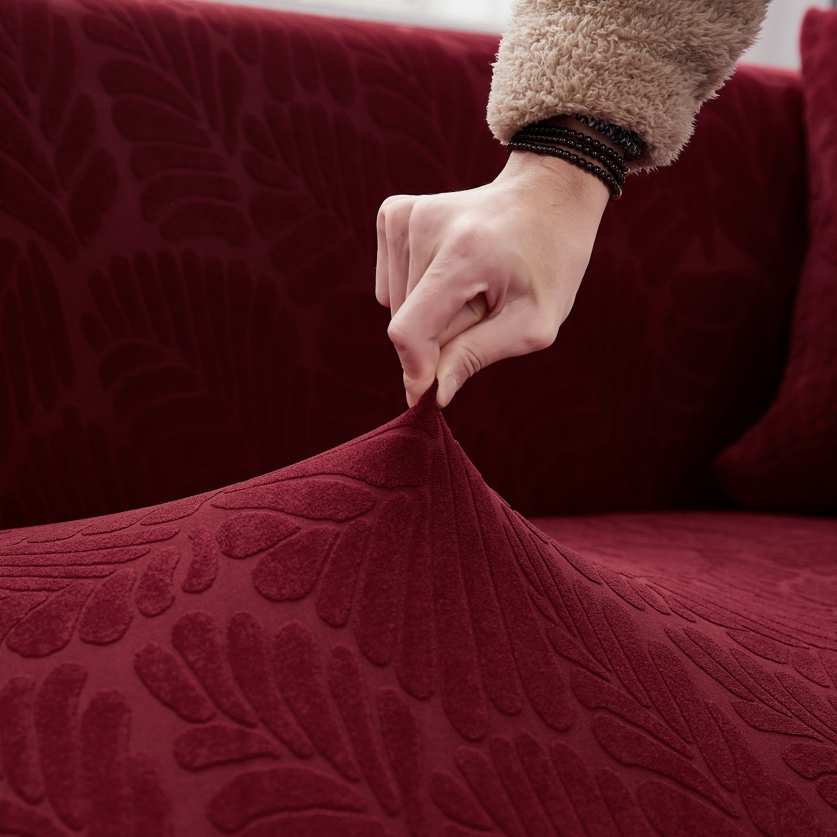 Stretch Couch Covers for 1/2/3/4/5 Seater L Shape Sofa Slipcovers with Elastic Bottom for Kids - Ornate Home