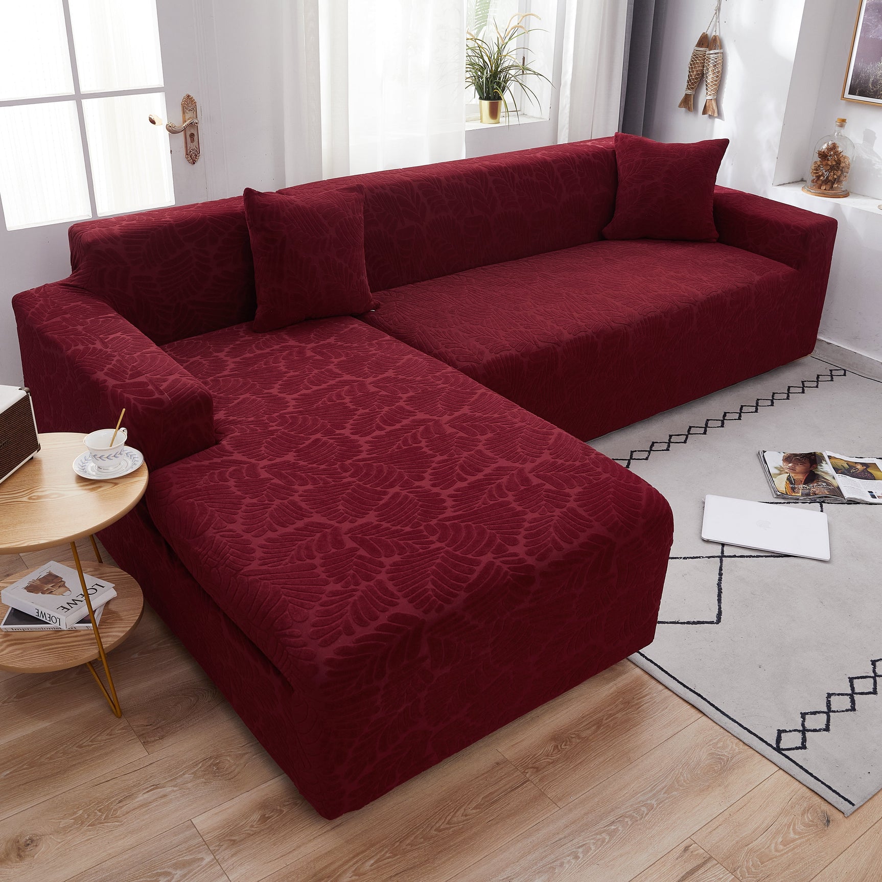 Stretch Couch Covers for 1/2/3/4/5 Seater L Shape Sofa Slipcovers with Elastic Bottom for Kids - Ornate Home