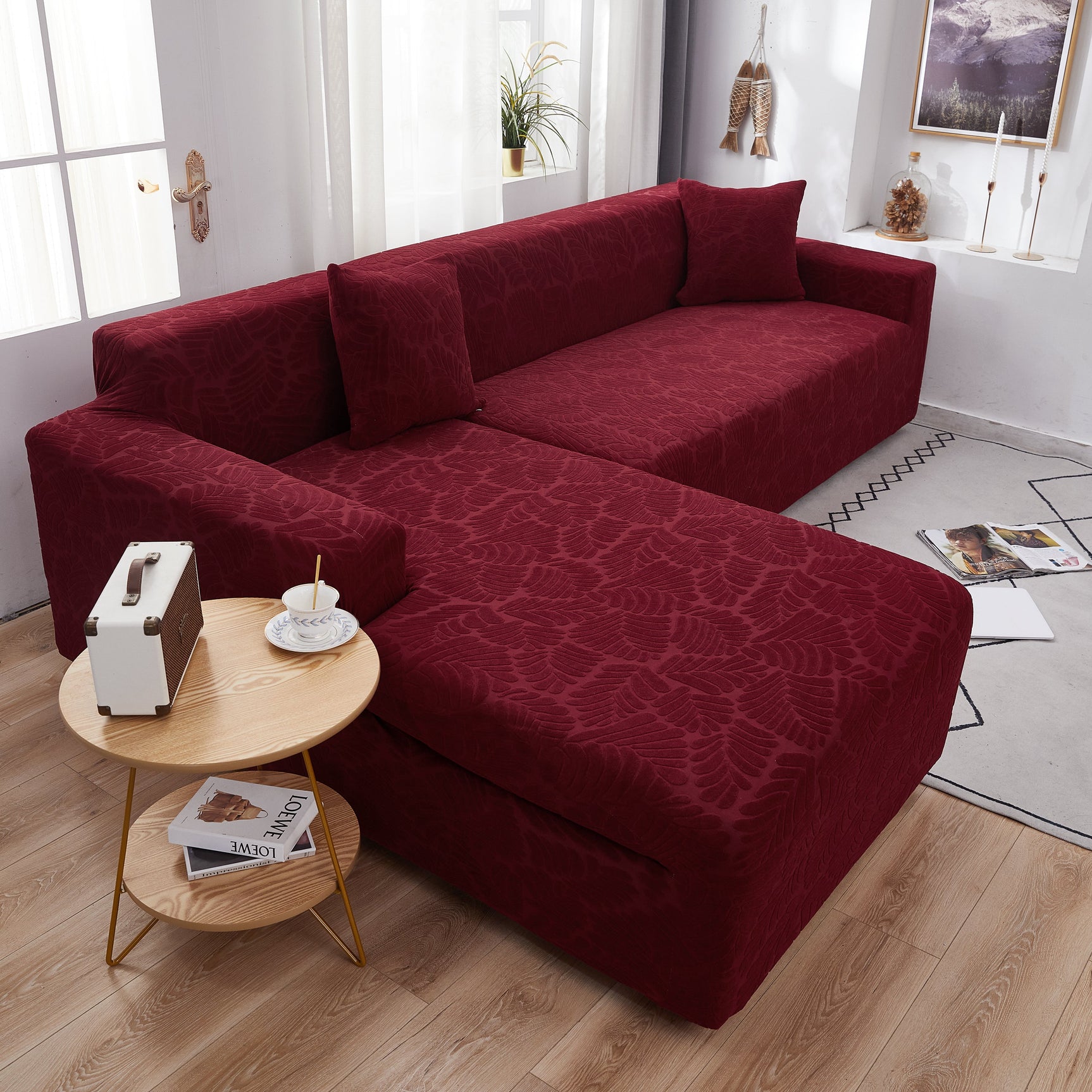 Stretch Couch Covers for 1/2/3/4/5 Seater L Shape Sofa Slipcovers with Elastic Bottom for Kids - Ornate Home