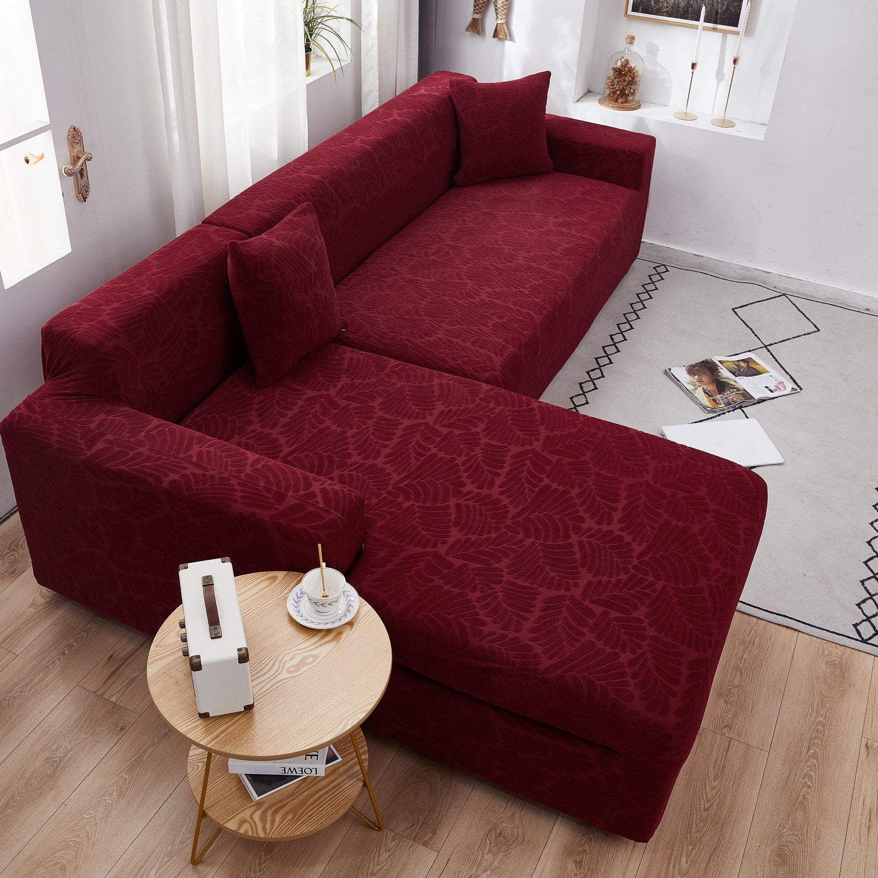Stretch Couch Covers for 1/2/3/4/5 Seater L Shape Sofa Slipcovers with Elastic Bottom for Kids - Ornate Home
