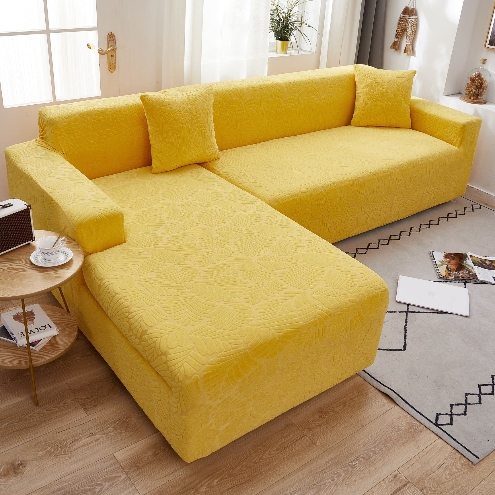 Stretch Couch Covers for 1/2/3/4/5 Seater L Shape Sofa Slipcovers with Elastic Bottom for Kids - Ornate Home