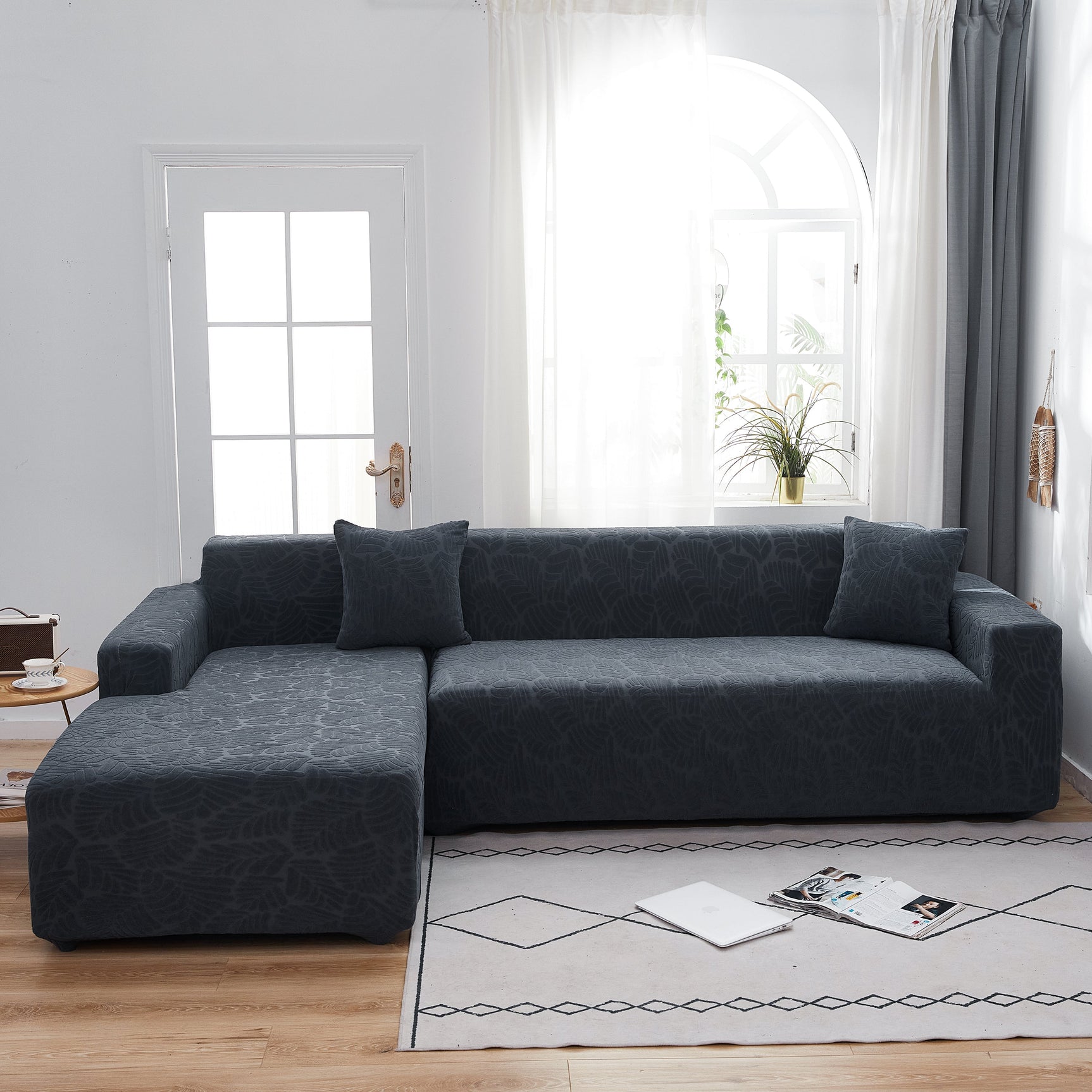 Stretch Couch Covers for 1/2/3/4/5 Seater L Shape Sofa Slipcovers with Elastic Bottom for Kids - Ornate Home