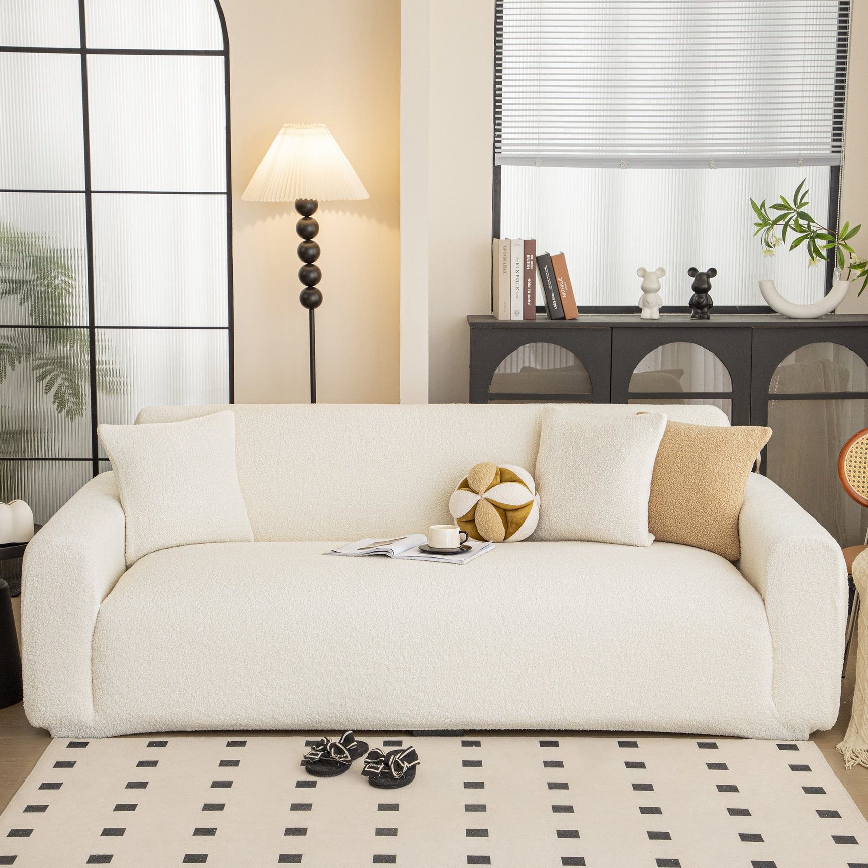 Stretch Plush Fitted Couch Slipcover Furniture Protector for 1/2/3/4/5 Cushion Couch - Ornate Home