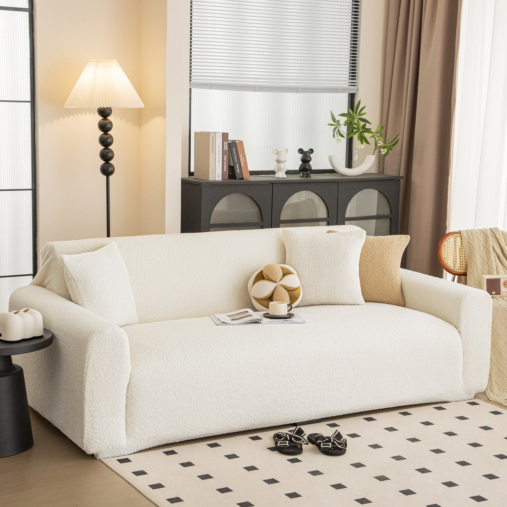 Stretch Plush Fitted Couch Slipcover Furniture Protector for 1/2/3/4/5 Cushion Couch - Ornate Home