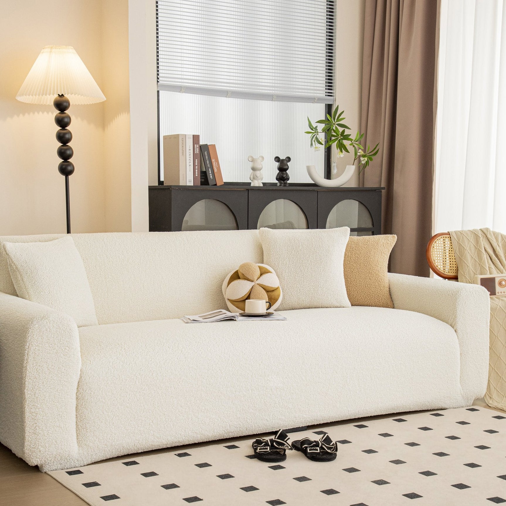 Stretch Plush Fitted Couch Slipcover Furniture Protector for 1/2/3/4/5 Cushion Couch - Ornate Home