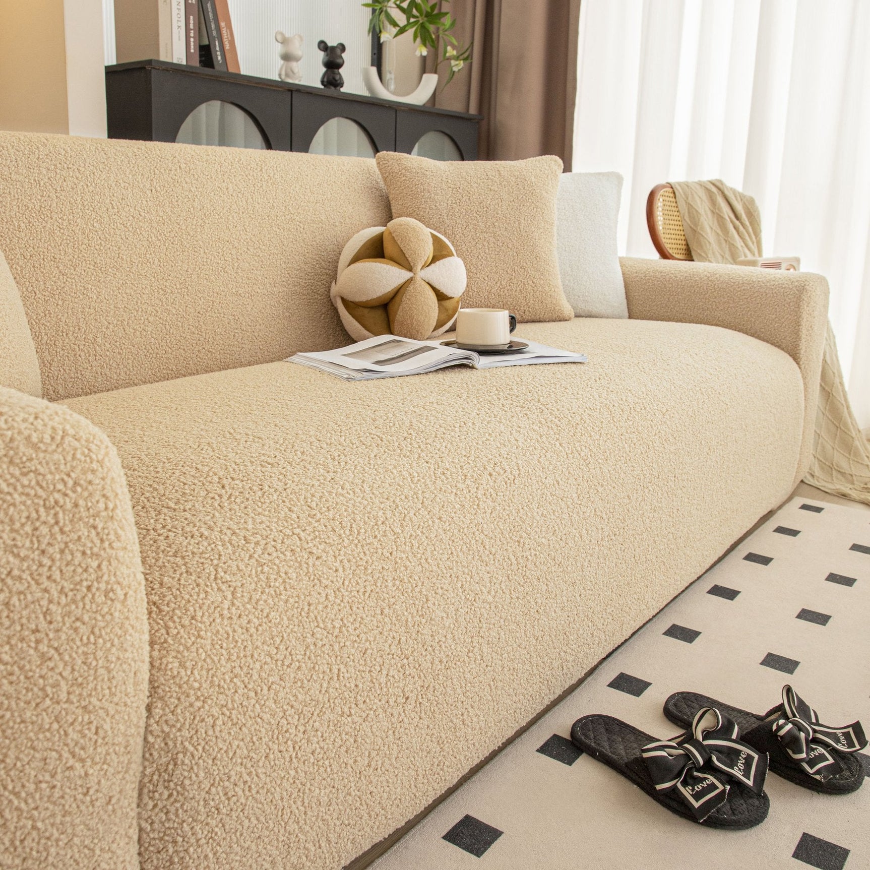 Stretch Plush Fitted Couch Slipcover Furniture Protector for 1/2/3/4/5 Cushion Couch - Ornate Home