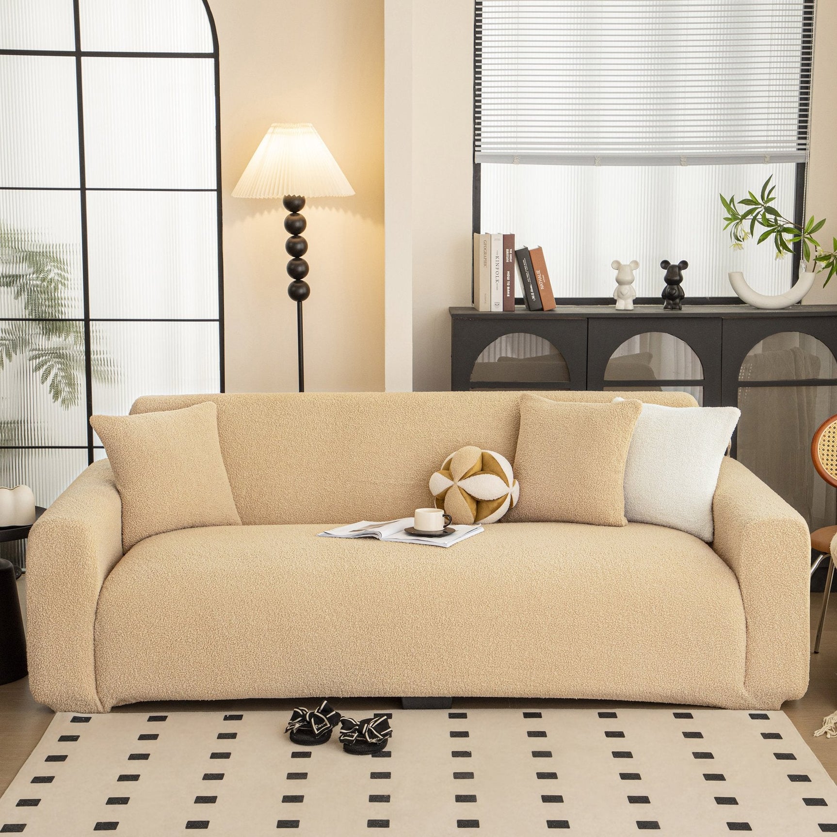 Stretch Plush Fitted Couch Slipcover Furniture Protector for 1/2/3/4/5 Cushion Couch - Ornate Home