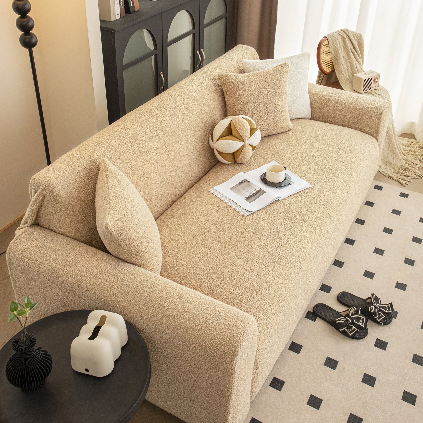 Stretch Plush Fitted Couch Slipcover Furniture Protector for 1/2/3/4/5 Cushion Couch - Ornate Home