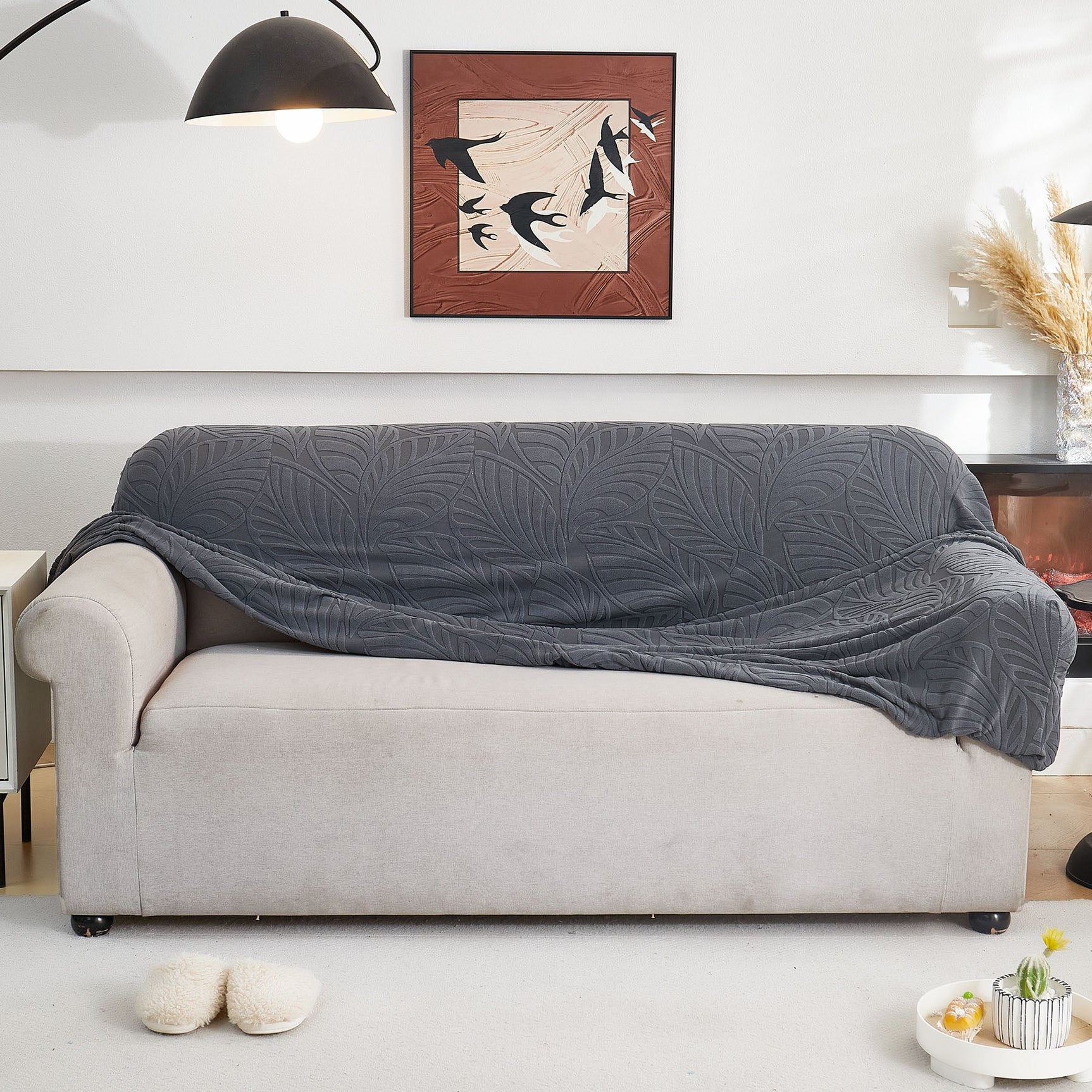 Stretch Sofa Slipcover 1-Piece Furniture Protector Couch with Elastic Bottom for Kids - Ornate Home