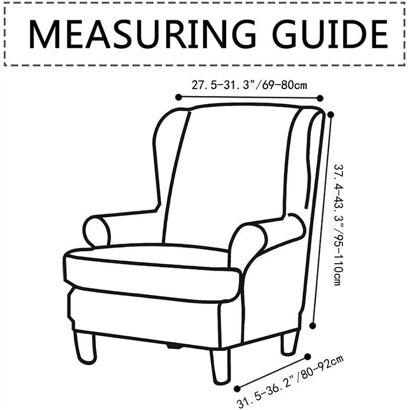Stretch Spandex Nordic Floral Removable Wing Chair Cover, Relaxing Seat Covers Slipcovers for Armchairs - Ornate Home