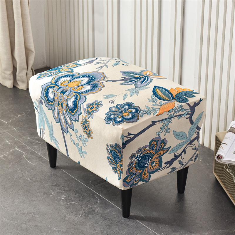 Stretch Spandex Nordic Floral Removable Wing Chair Cover, Relaxing Seat Covers Slipcovers for Armchairs - Ornate Home
