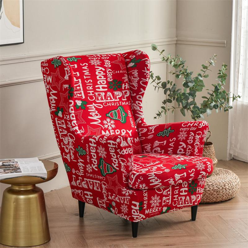 Stretch Spandex Nordic Floral Removable Wing Chair Cover, Relaxing Seat Covers Slipcovers for Armchairs - Ornate Home