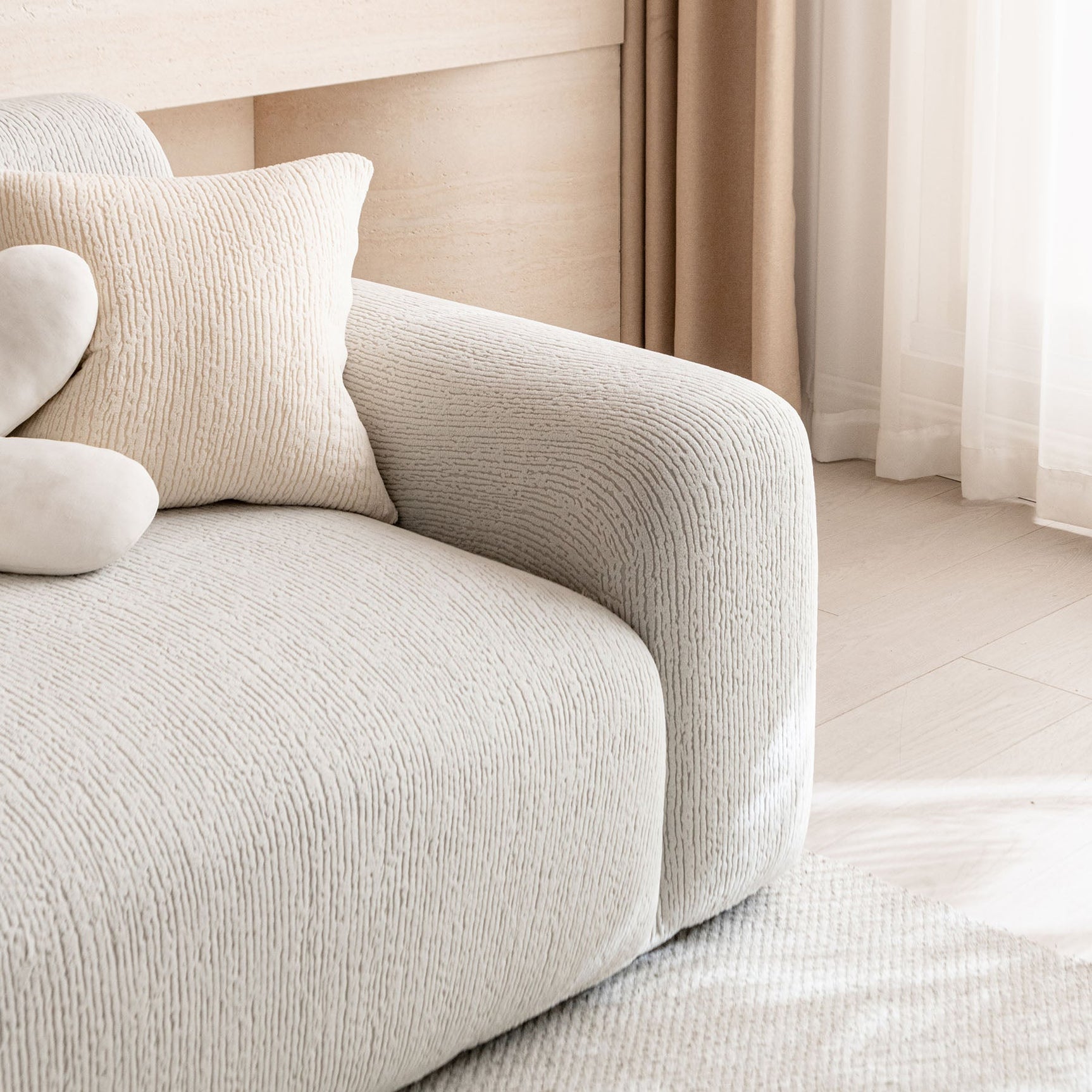 Stretch Textured Vertical Stripe Couch Slipcover, Soft Jacquard Elastic Sofa Cover - Ornate Home