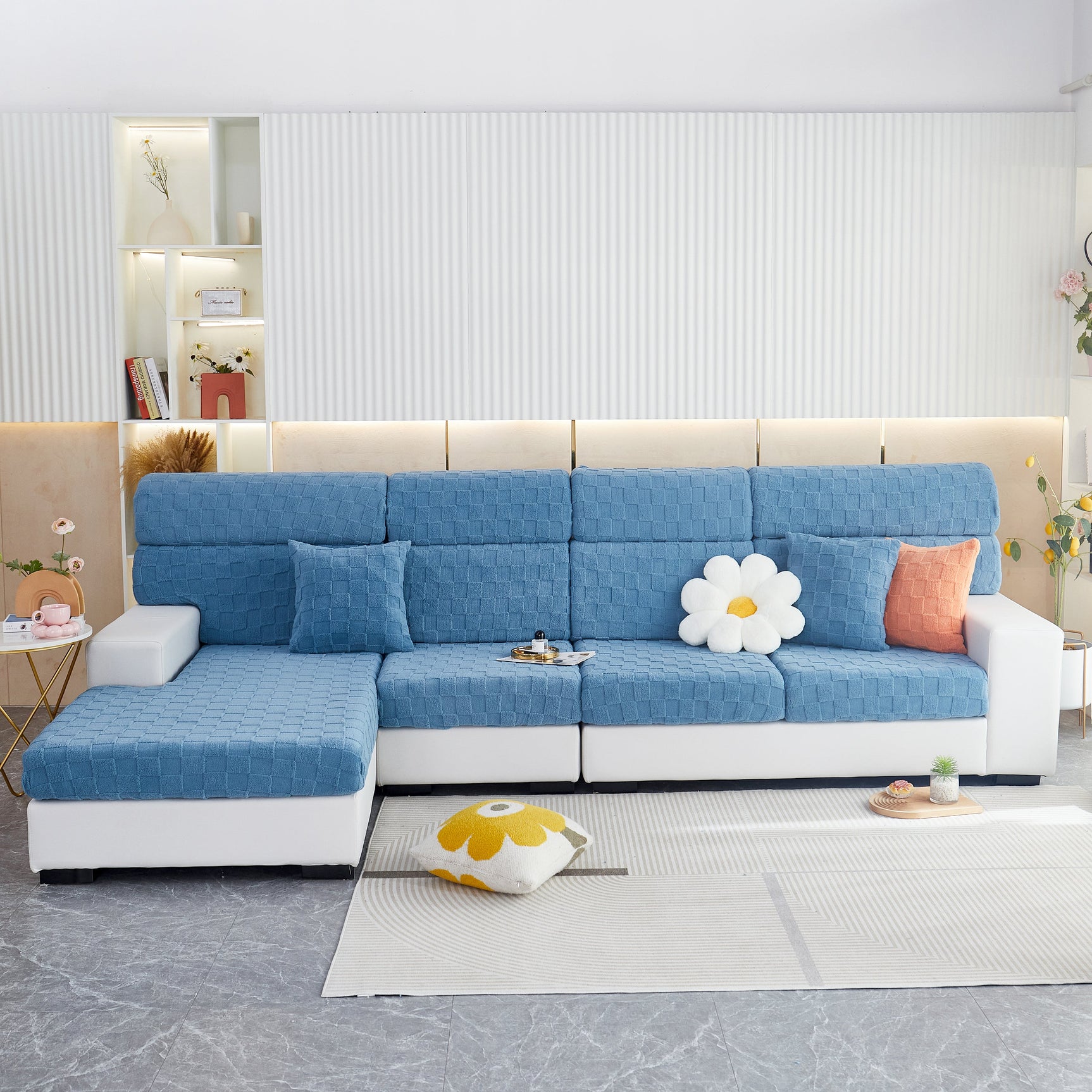 Stretchable Cotton Velvet Sofa Cover Furniture Covers for Pets Slipcovers and Couch Cushion Covers - Ornate Home