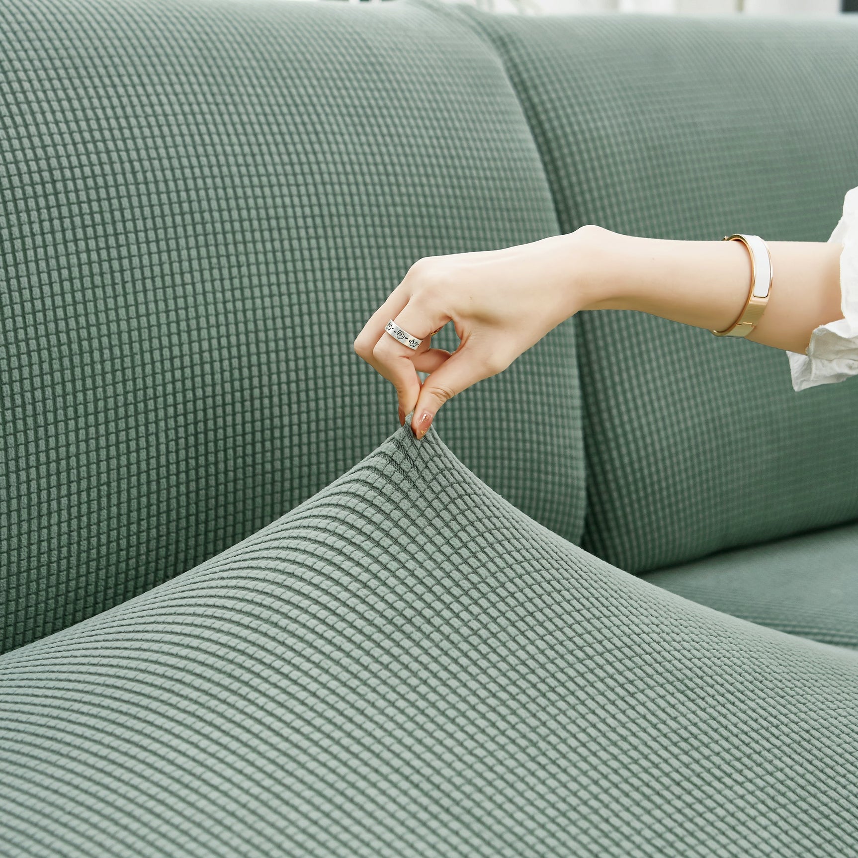 Stretchy, Washable, and Removable Slipcovers for Jacquard Sofa, Chair, and Seat Cushions. Available for 1/2/3/4 Seats - Ornate Home