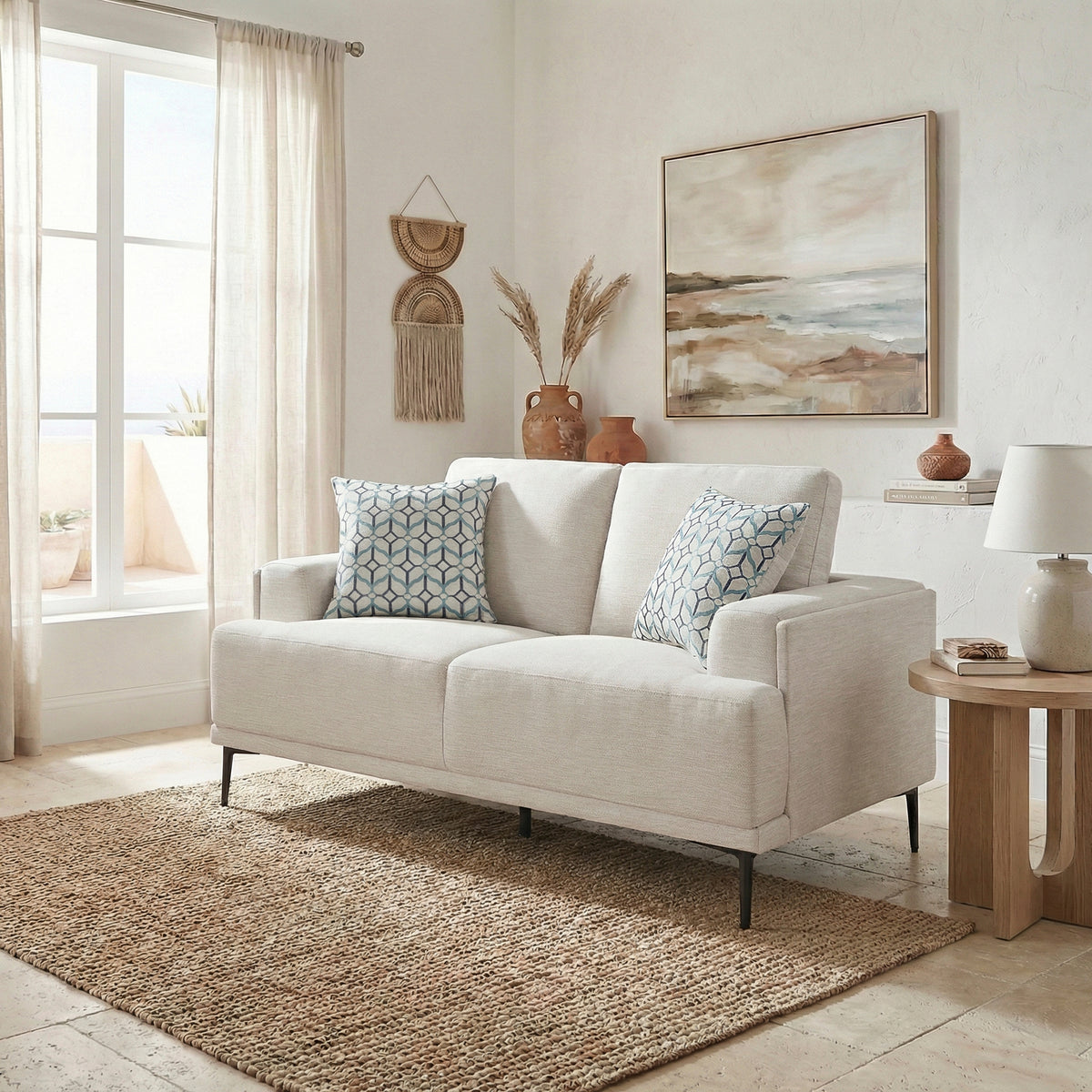 Stride Beige Loveseat - Ornate Home