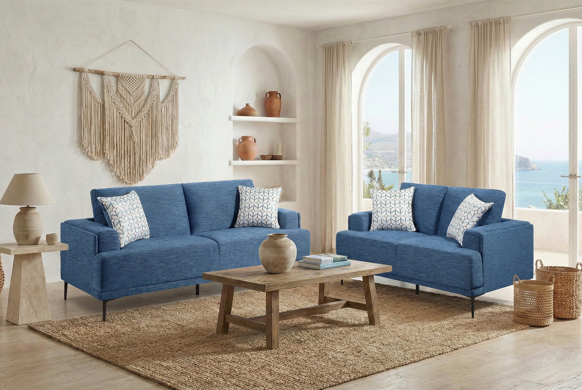 Stride Blue Loveseat - Ornate Home