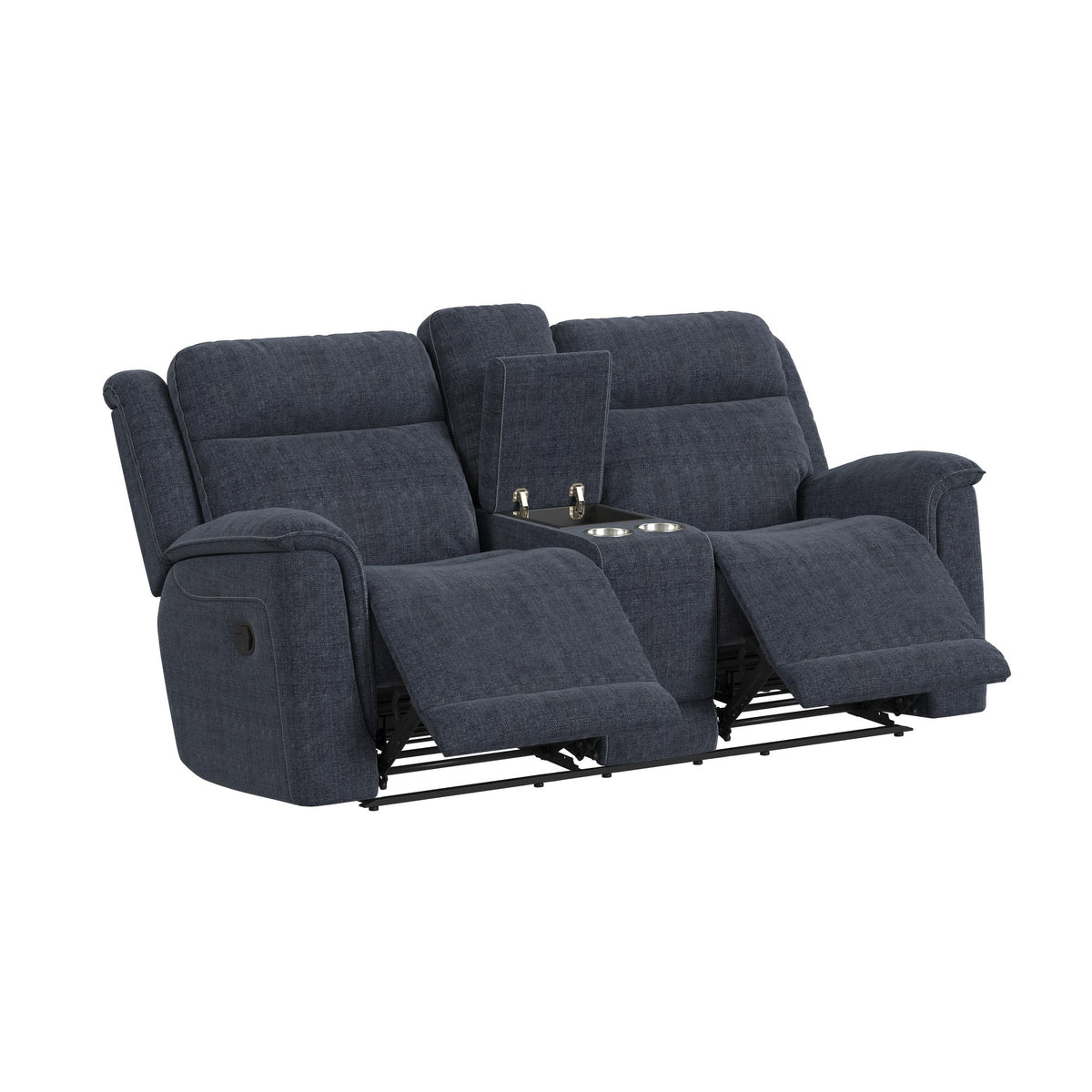 Striker Bristol Cobalt Loveseat with Console - Ornate Home