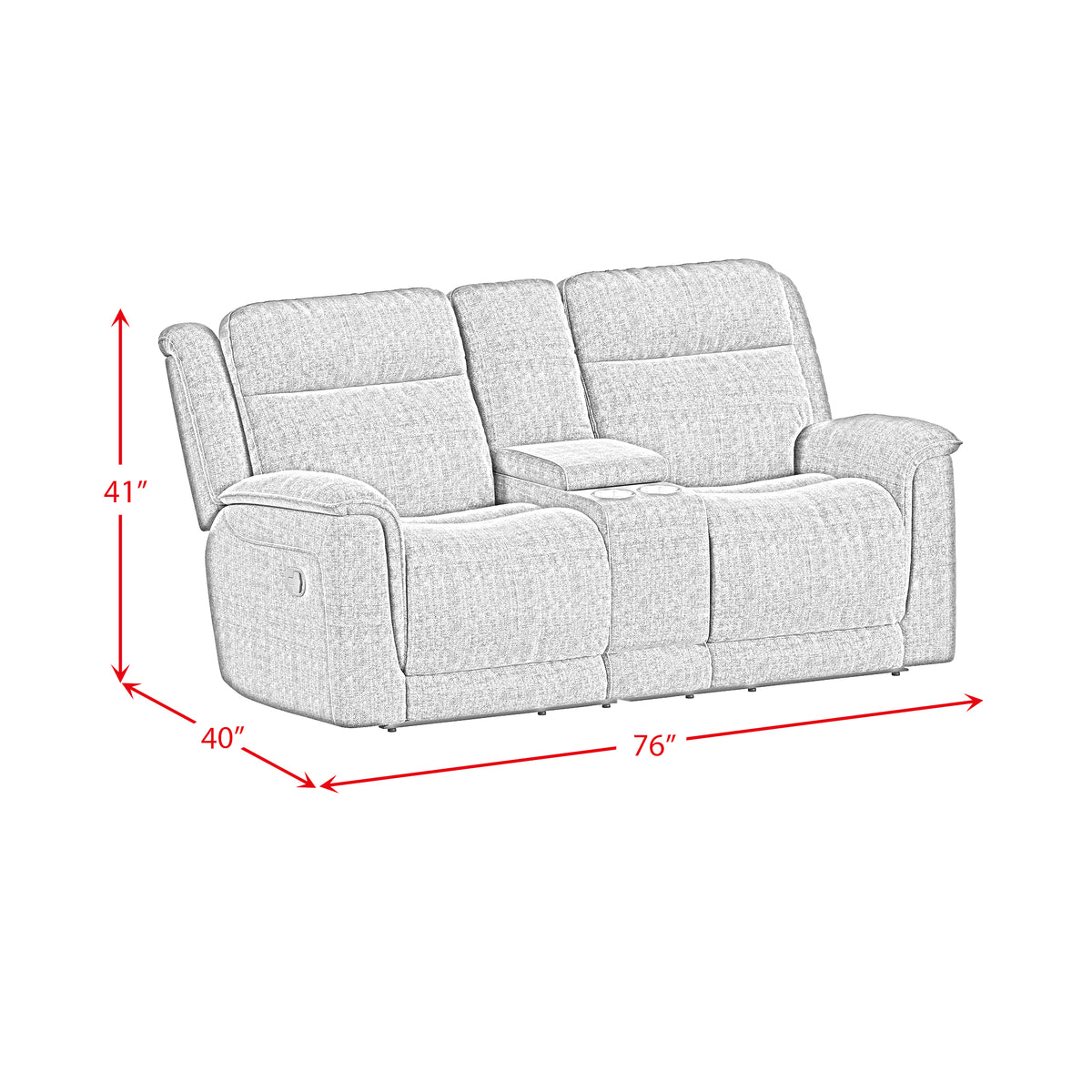 Striker Bristol Cobalt Loveseat with Console - Ornate Home