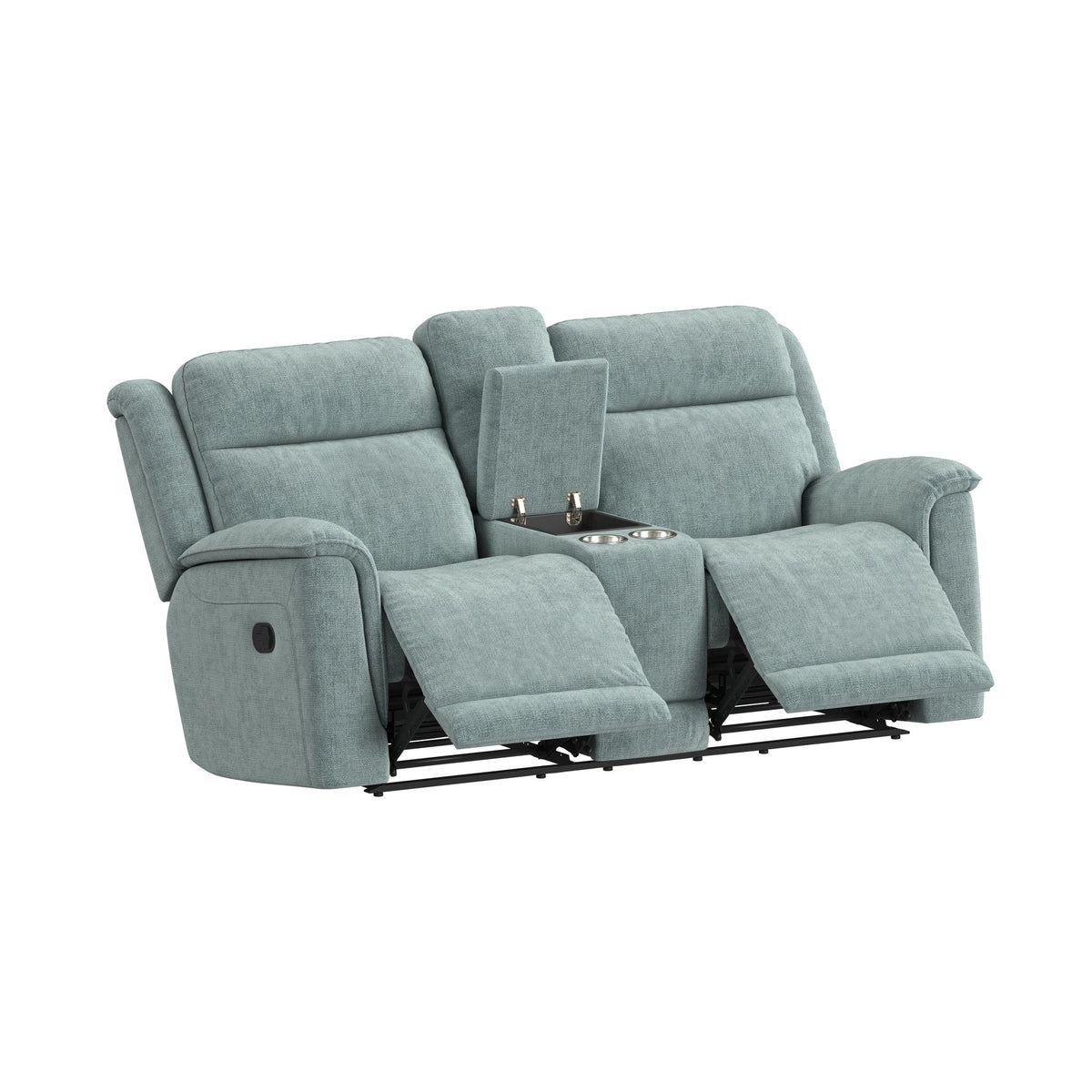 Striker Bristol Seafoam Loveseat with Console - Ornate Home