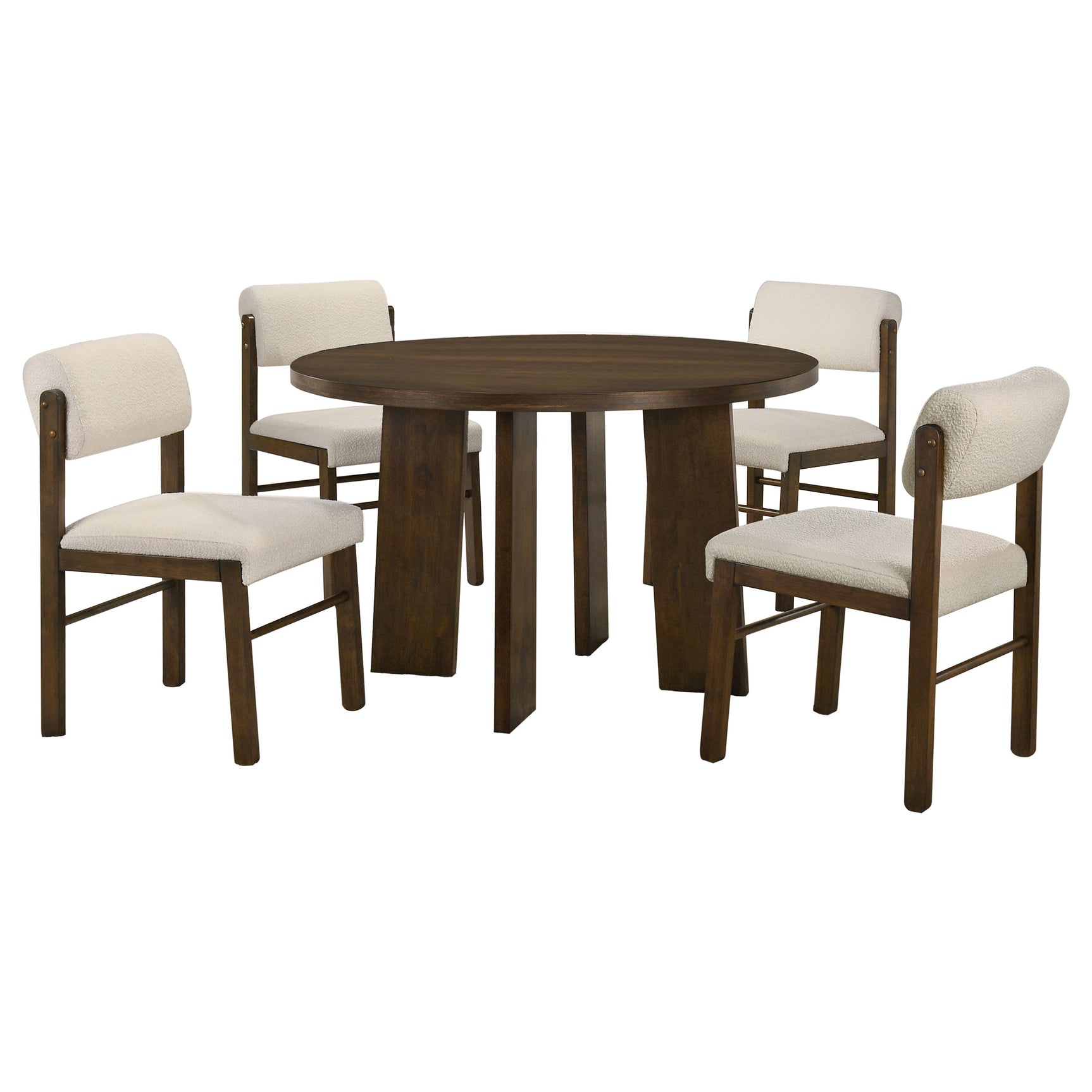 Strouse Cream/Walnut 5-piece Dining Set - Ornate Home