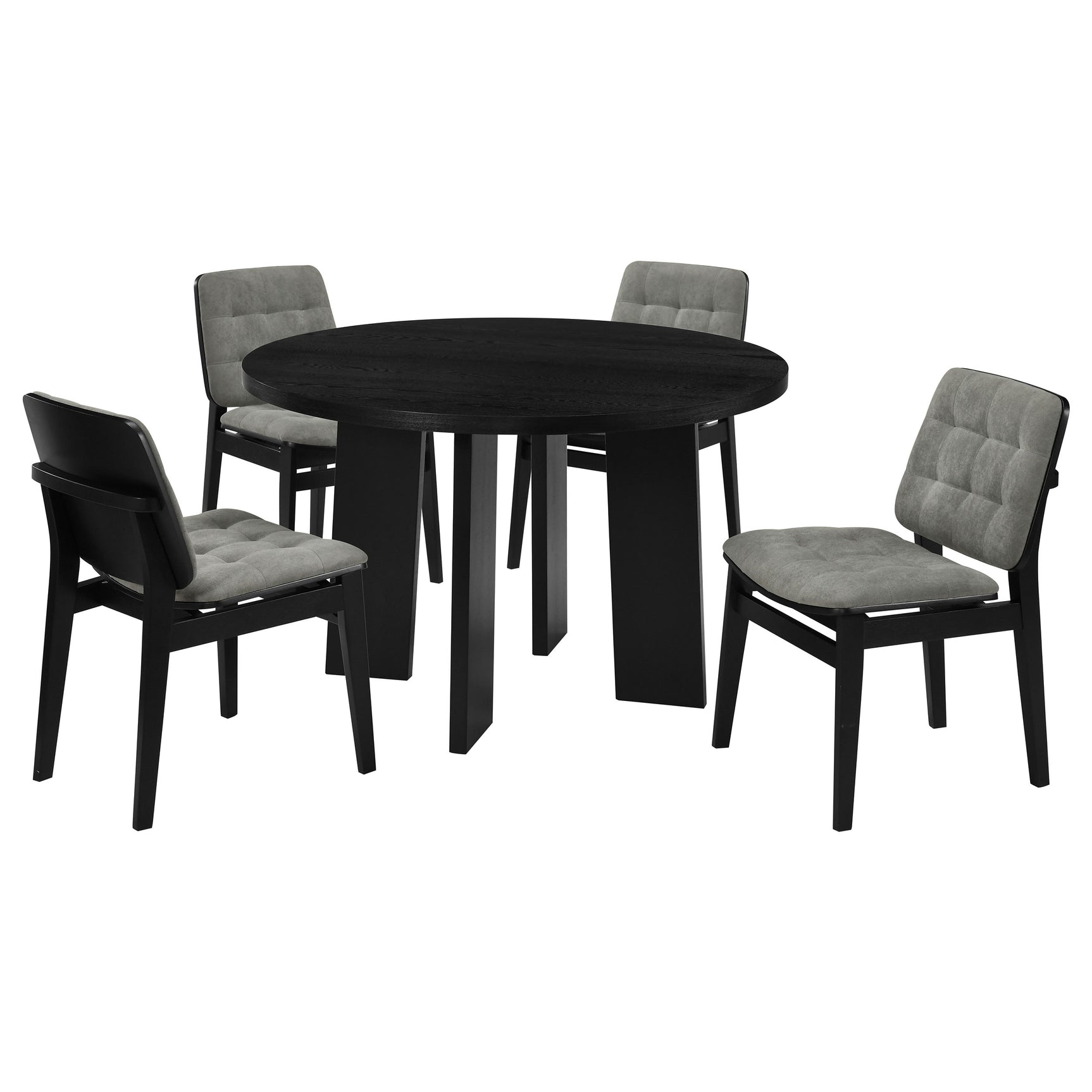 Strouse Grey/Black 5-piece Dining Set - Ornate Home