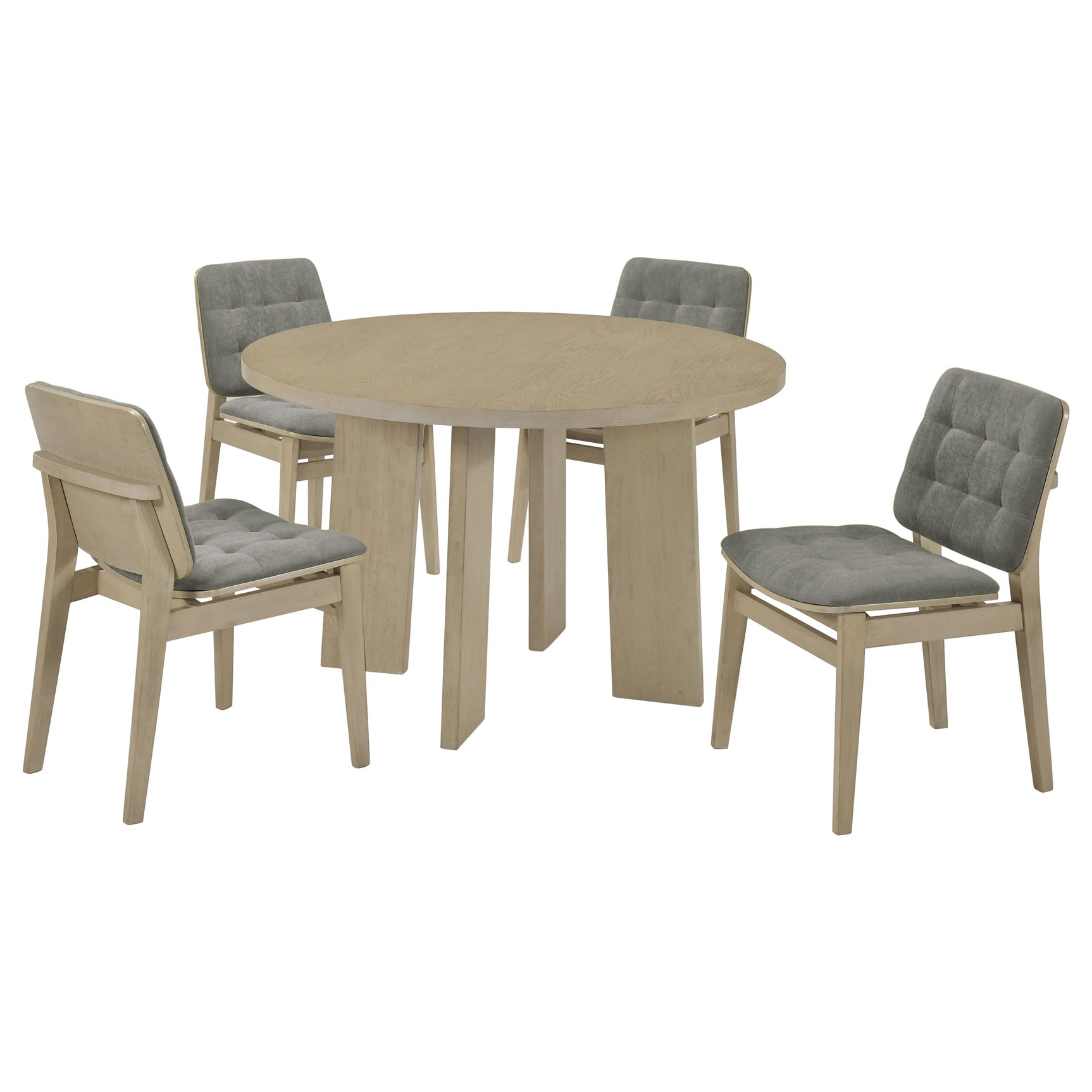 Strouse Grey/Natural Oak 5-piece Dining Set - Ornate Home