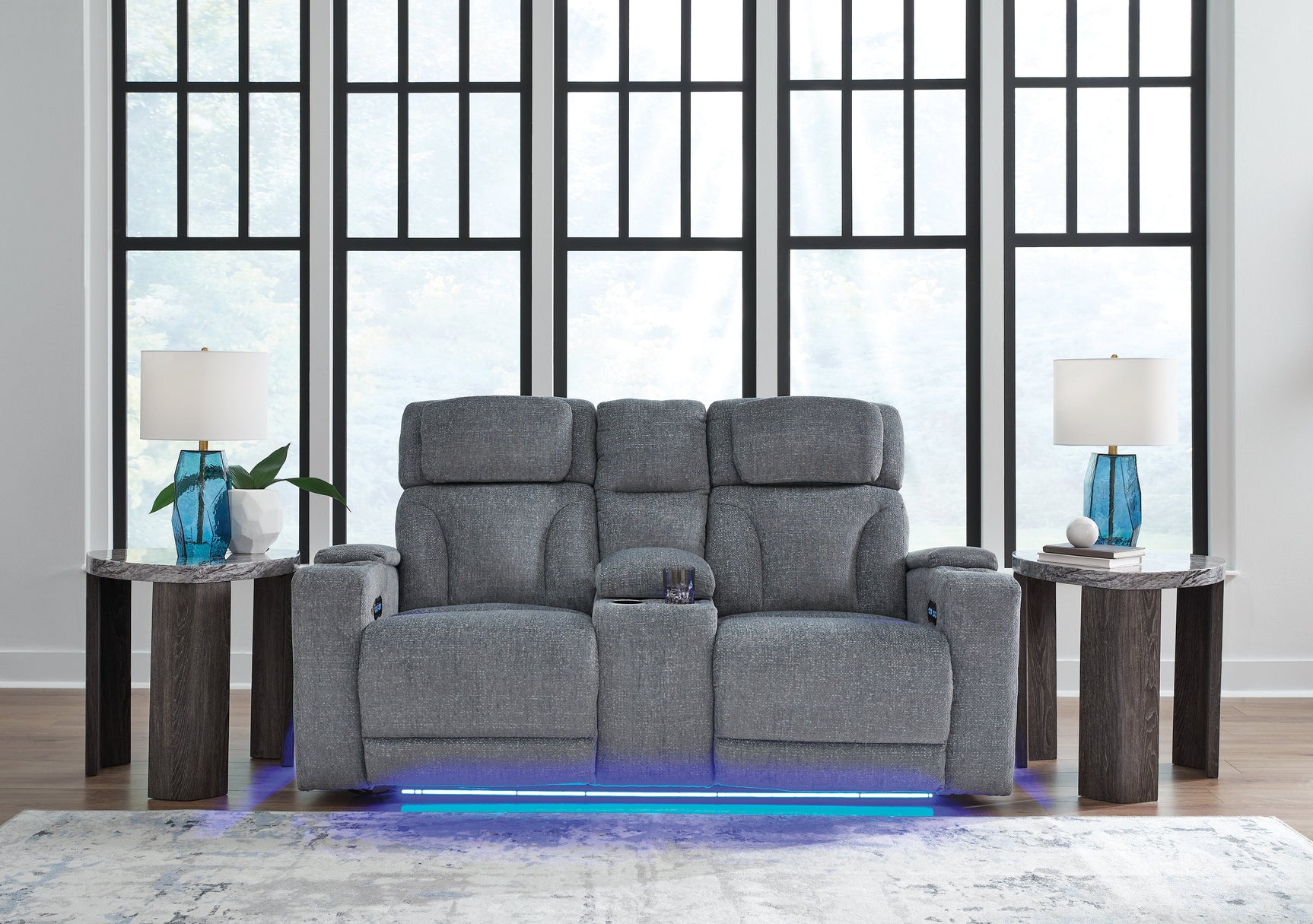 Studio Cave Steel Power Reclining Loveseat and Power Recliner (Online Special Price) - Ornate Home